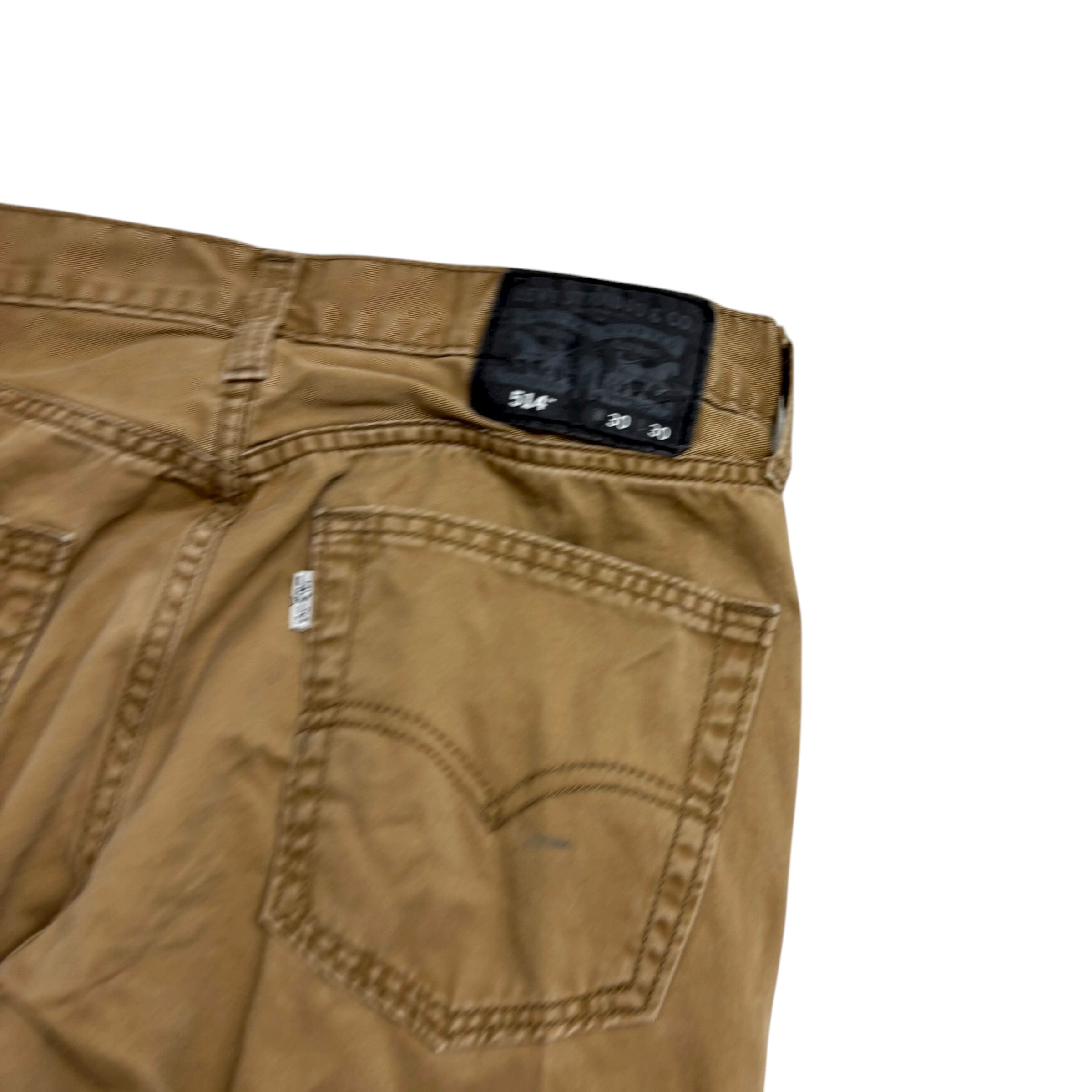 Levis 514 Trousers W30 L29 Mens Tan Regular Straight Fit Pants