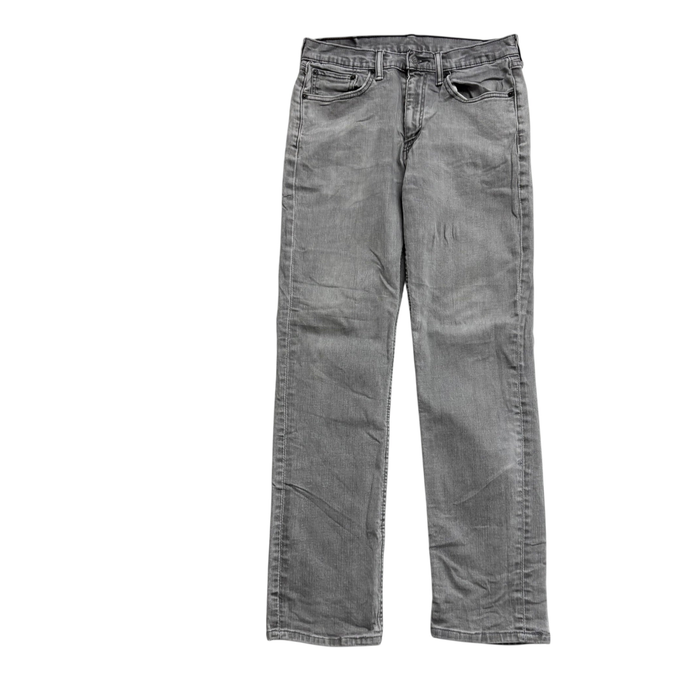 Levis 513 Jeans W30 L31 Mens Grey Slim Straight Fit Stretch Denim