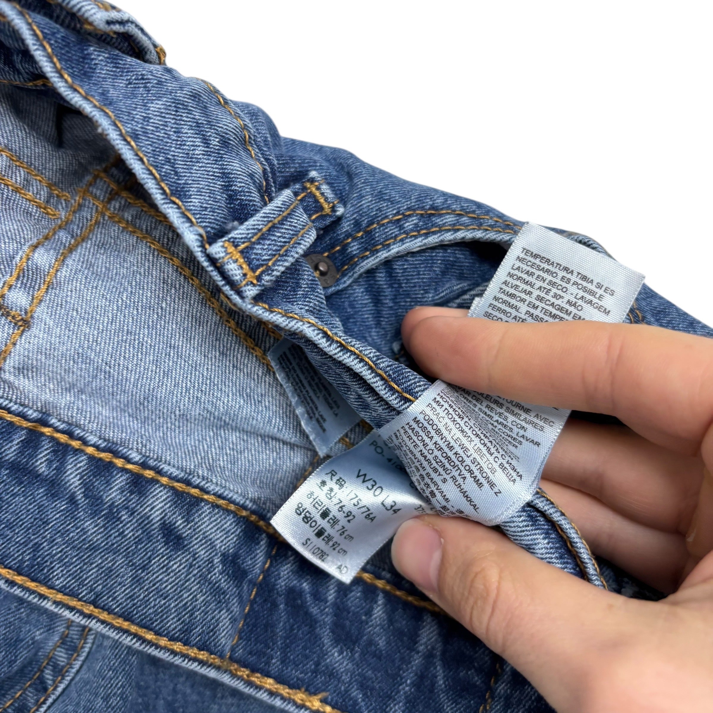 Levis 505 Jeans W30 L33 Mens Mid Blue Slim Straight Fit Stretch Denim (E)