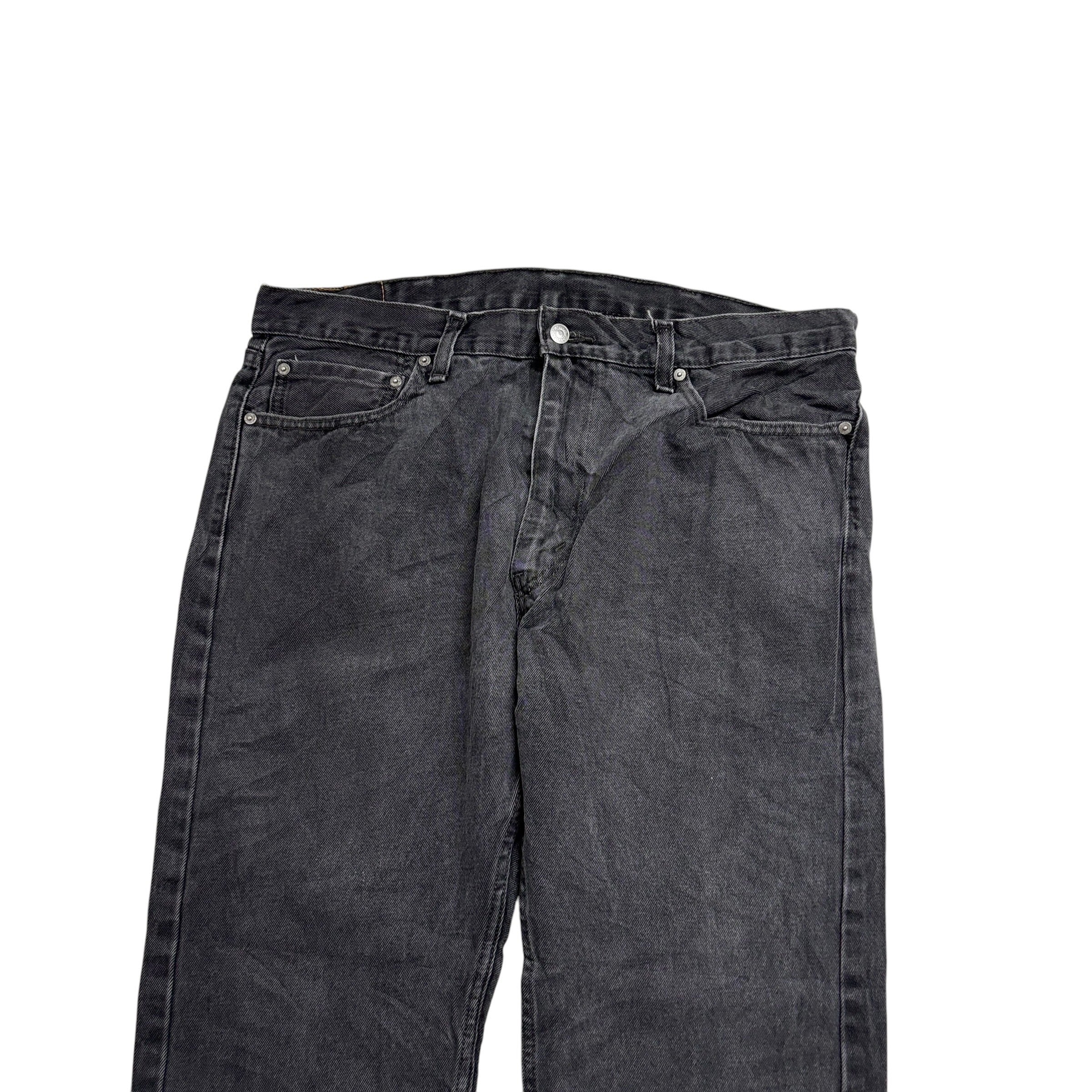 Levis 505 Jeans W38 L29 Mens Black Regular Straight Fit Denim (E)