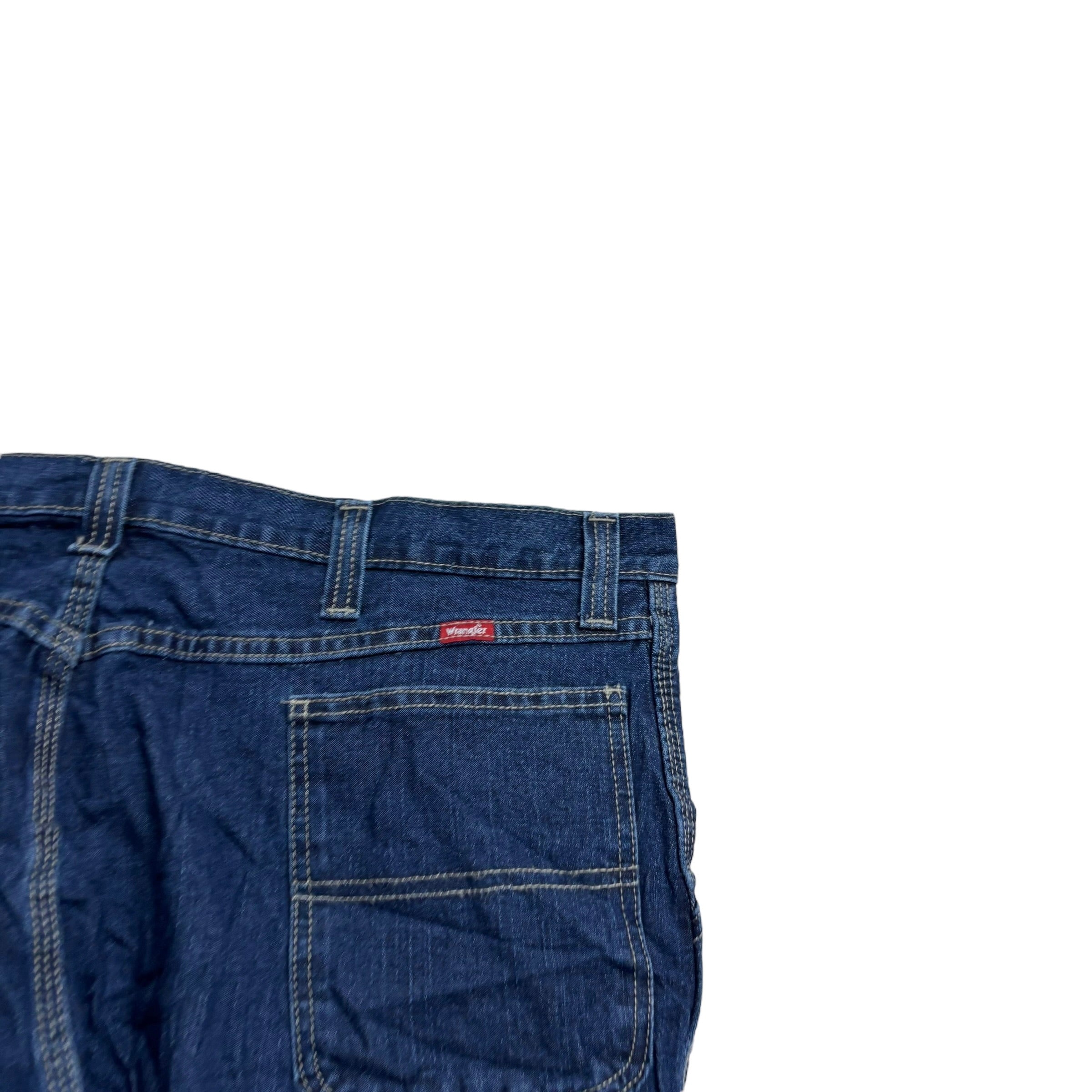 Wrangler Carpenter Jeans W42 L30 Mens Dark Blue Relaxed Straight Fit Stretch (E)