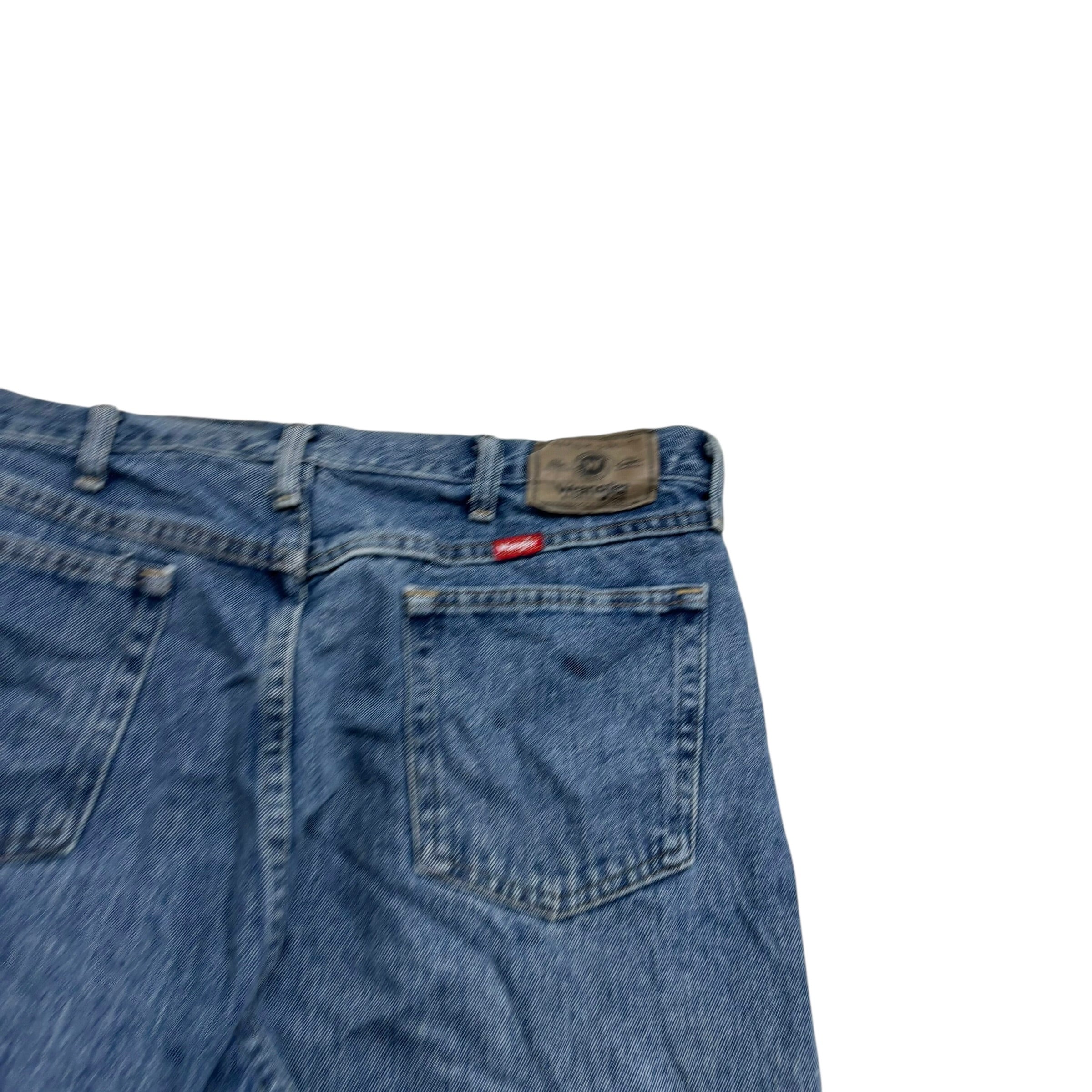 Wrangler Jeans W40 L30 Mens Mid Blue Relaxed Straight Fit Denim (E)