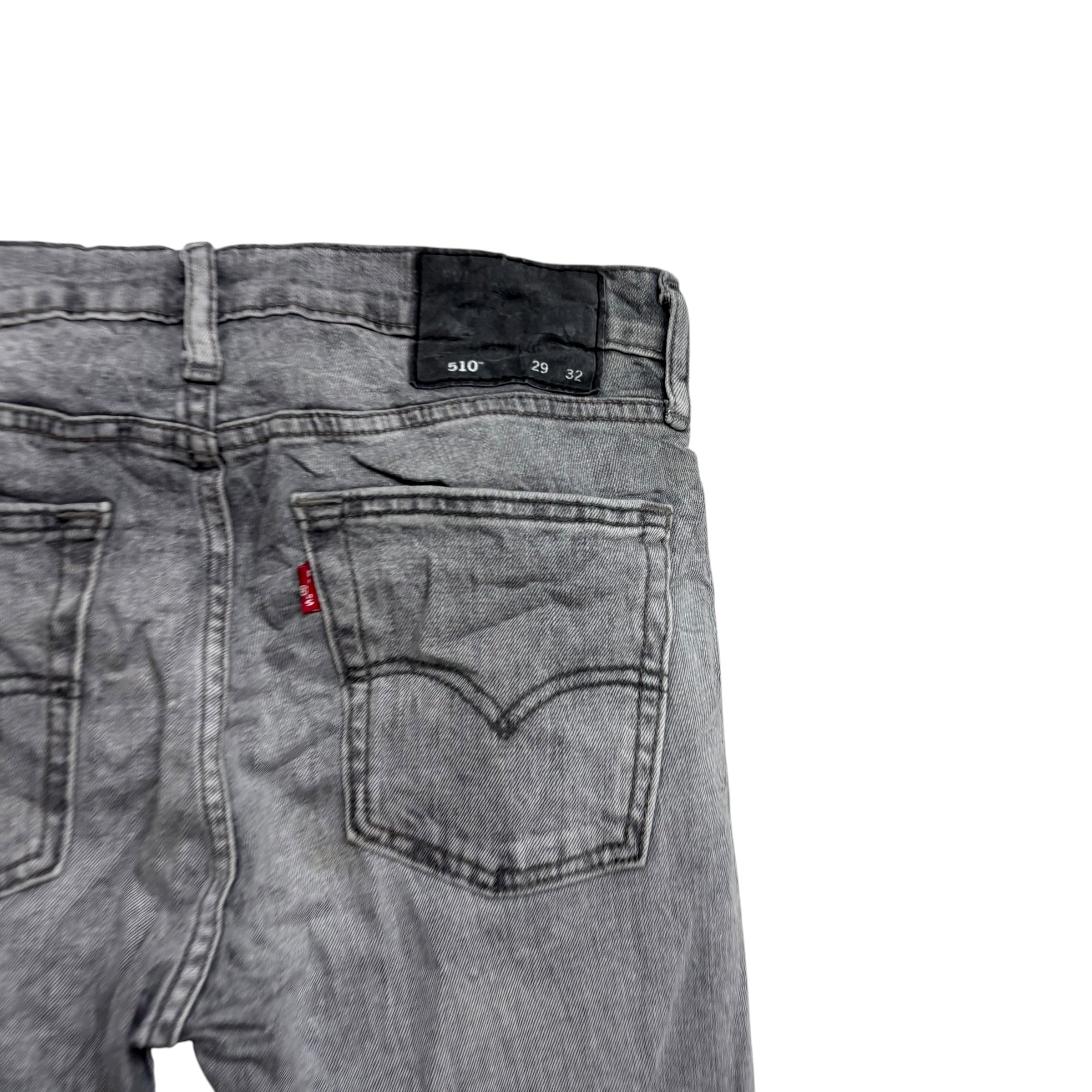 Levis 510 Jeans W29 L32 Mens Grey Skinny Fit Stretch Denim (E)