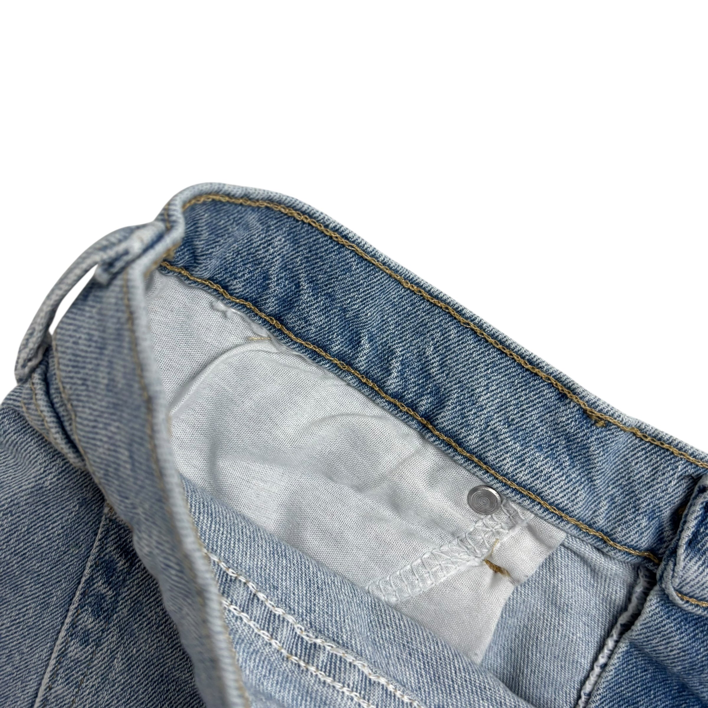 Wrangler Jorts W34 Mens Denim Shorts Light Blue Regular Fit Stretch