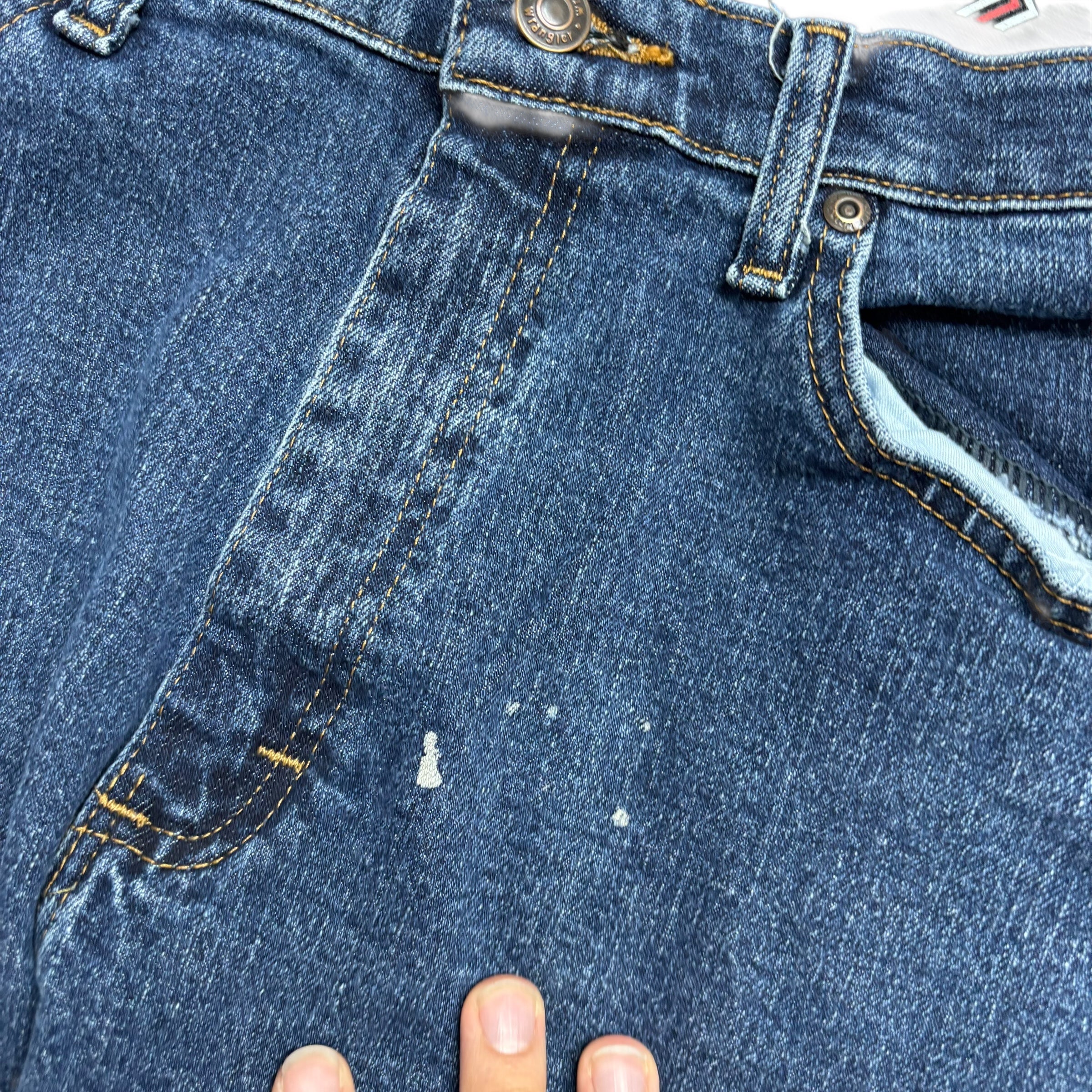 Wrangler Jeans W34 L29 Mens Dark Blue Regular Straight Fit Stretch Denim