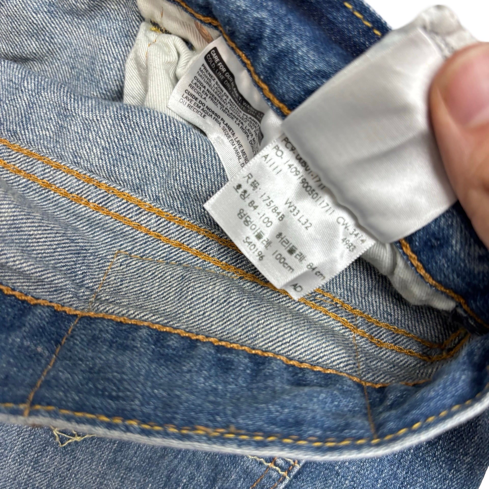 Levis 501 Jeans W32 L29 Mens Mid Blue Regular Straight Fit Denim