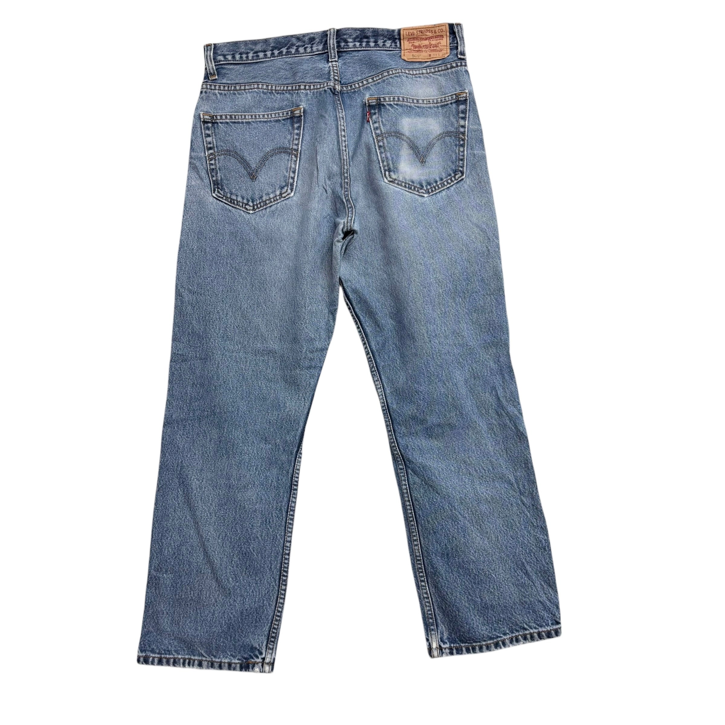 Levis 505 Jeans W34 L30 Mens Mid Blue Regular Straight Fit Vintage Denim