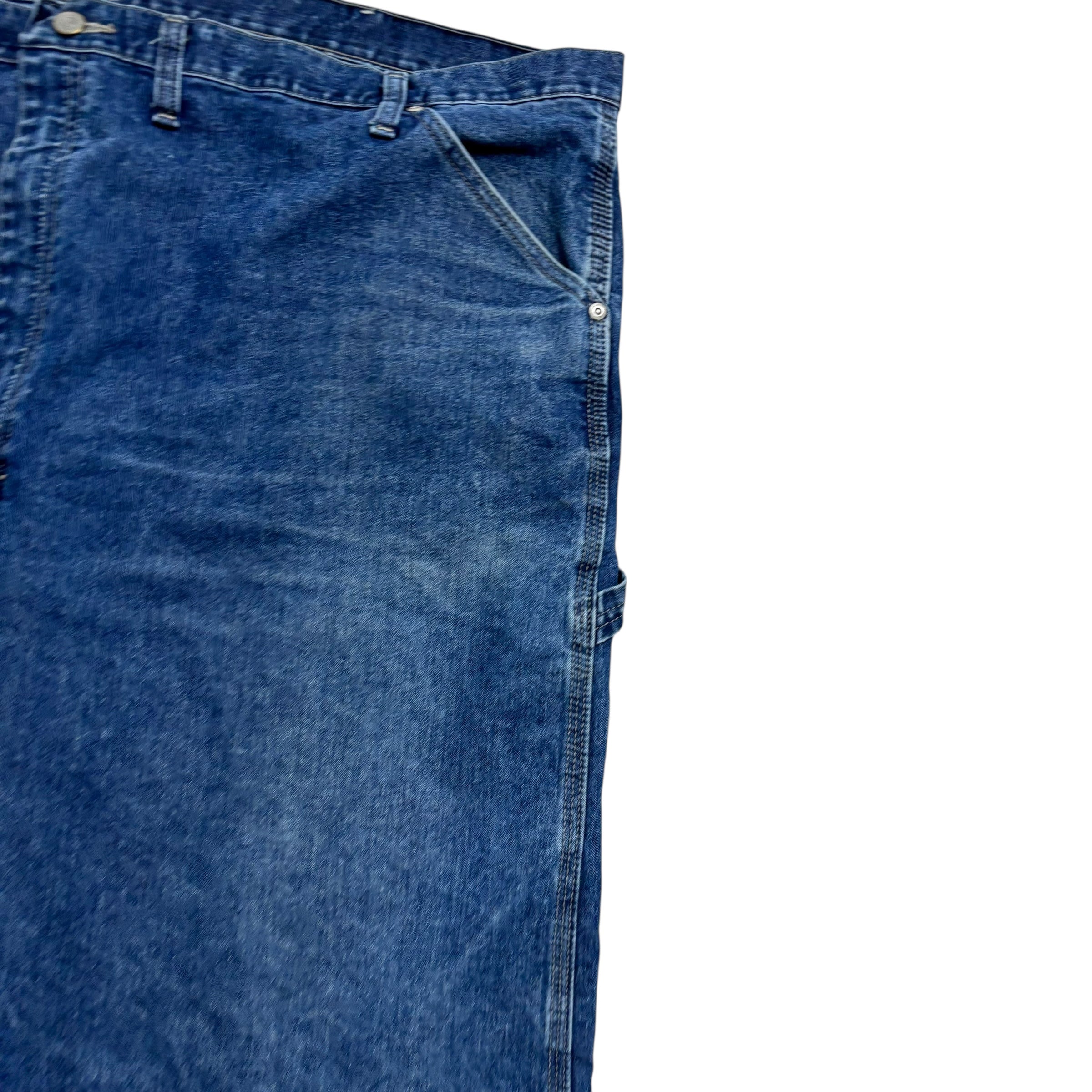 Wrangler Carpenter Jeans W50 L32 Mens Mid Blue Relaxed Straight Fit Denim