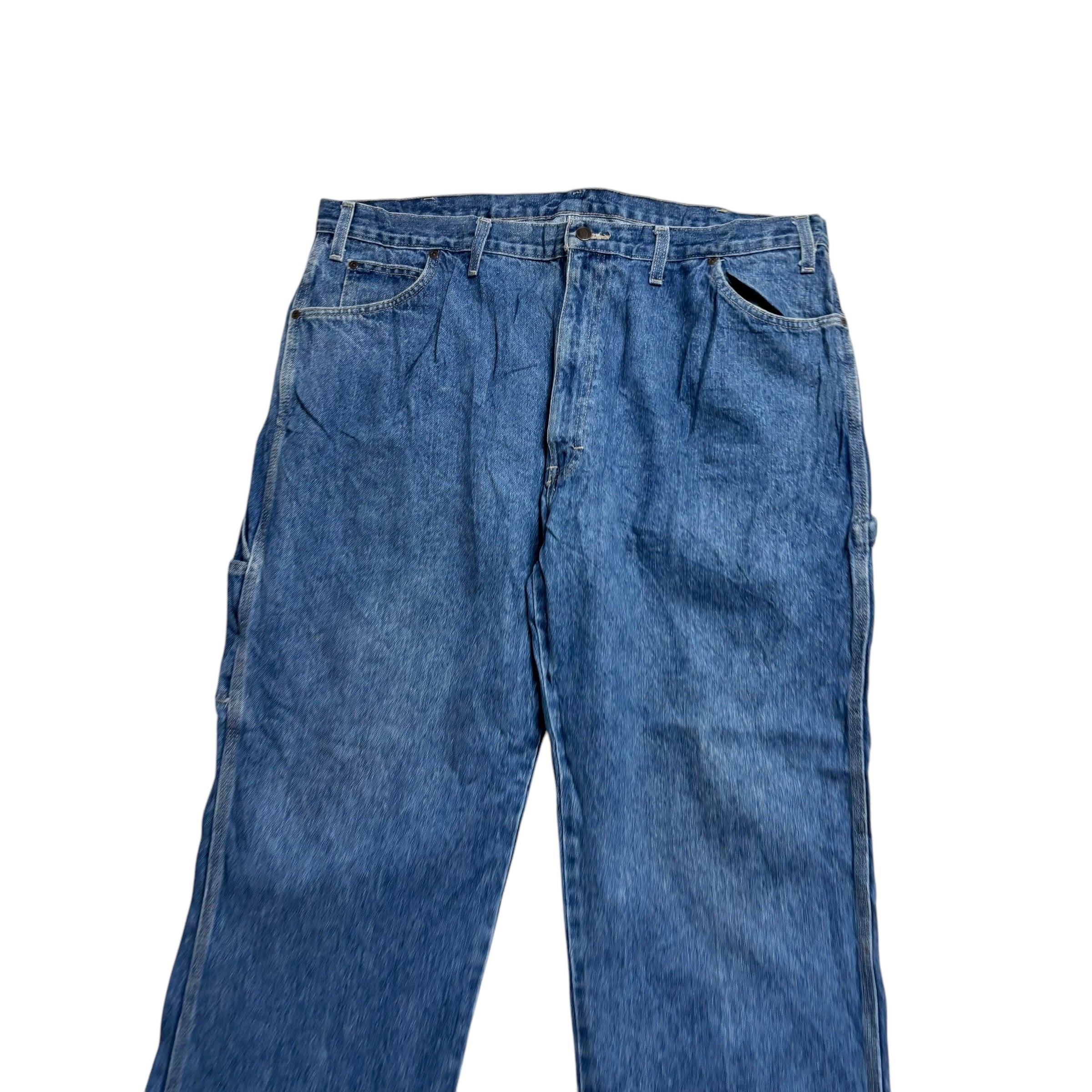 Dickies Carpenter Jeans W42 L32 Mens Mid Blue Relaxed Straight Fit Pants