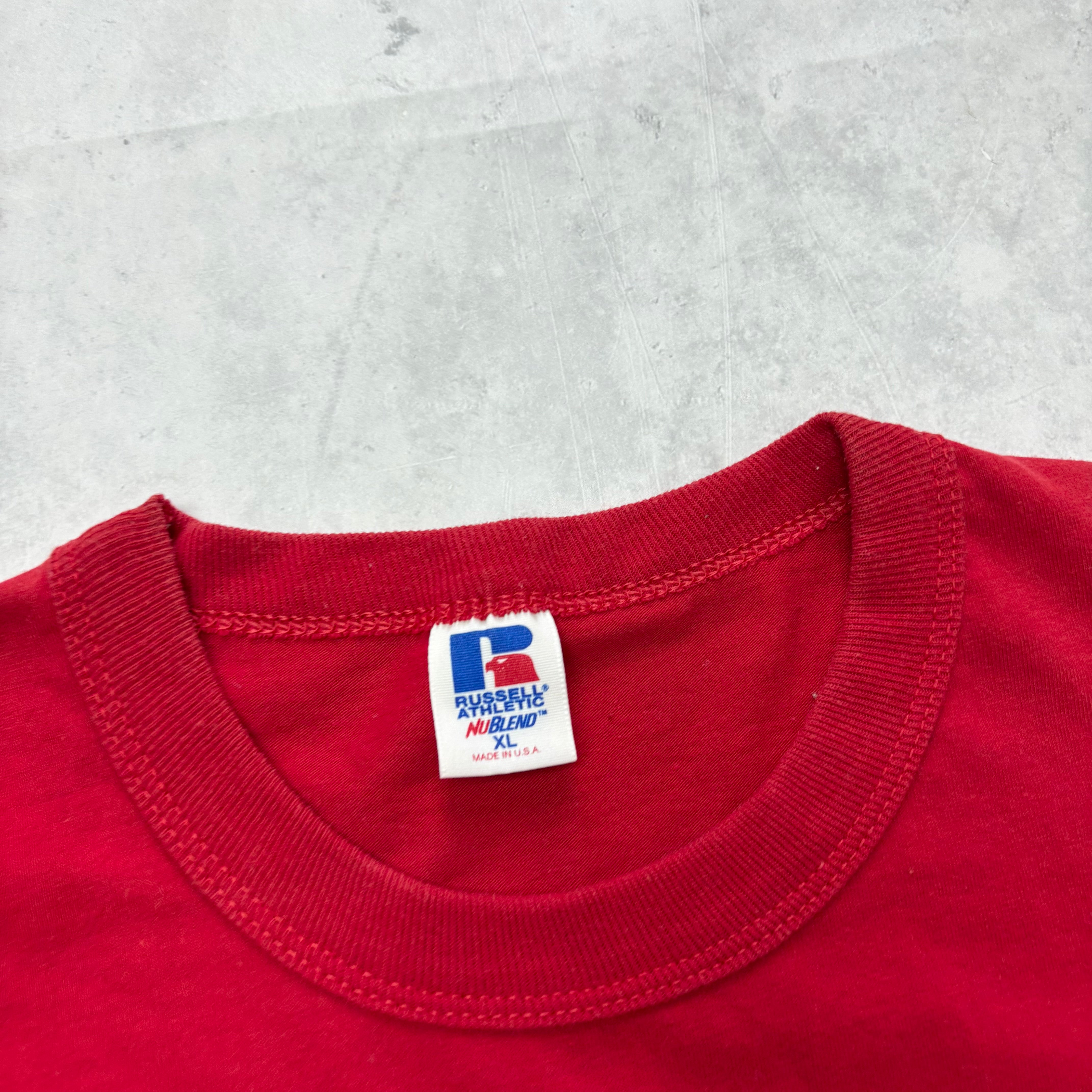 Vintage T Shirt Mens XL Red Single Stitch Graphic Print 90s Baseball