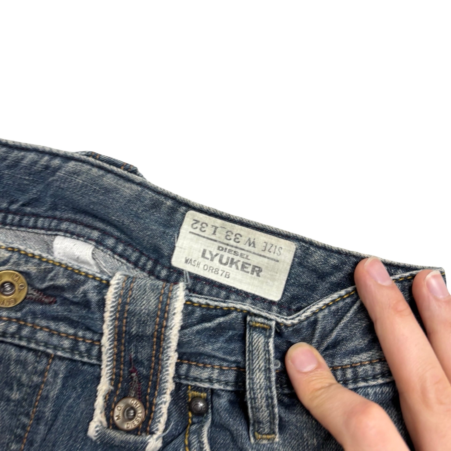 Diesel Lyuker Jeans W33 L32 Mens Dark Blue Regular Bootcut Vintage Y2K