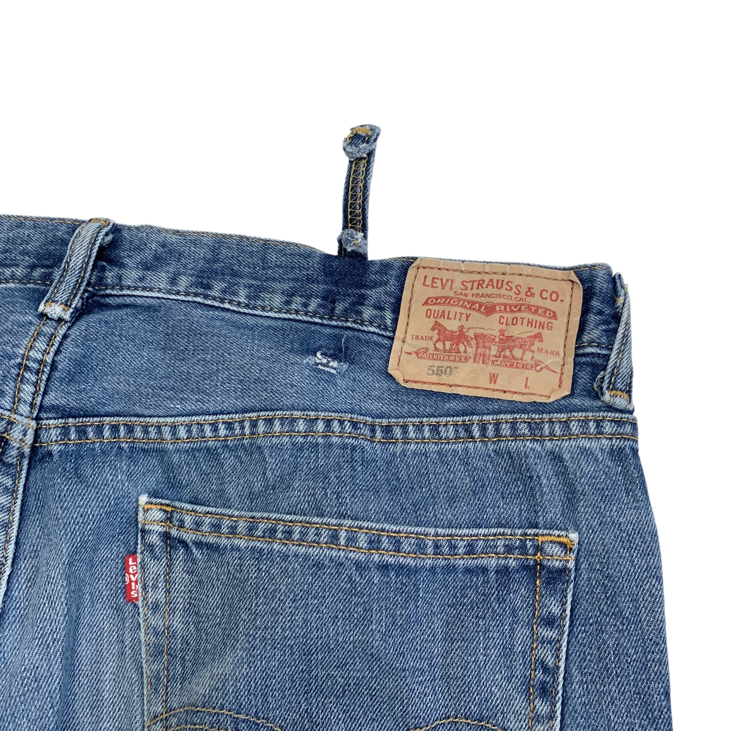 Levis 550 Jeans W38 L36 Mens Mid Blue Relaxed Straight Baggy Vintage Denim