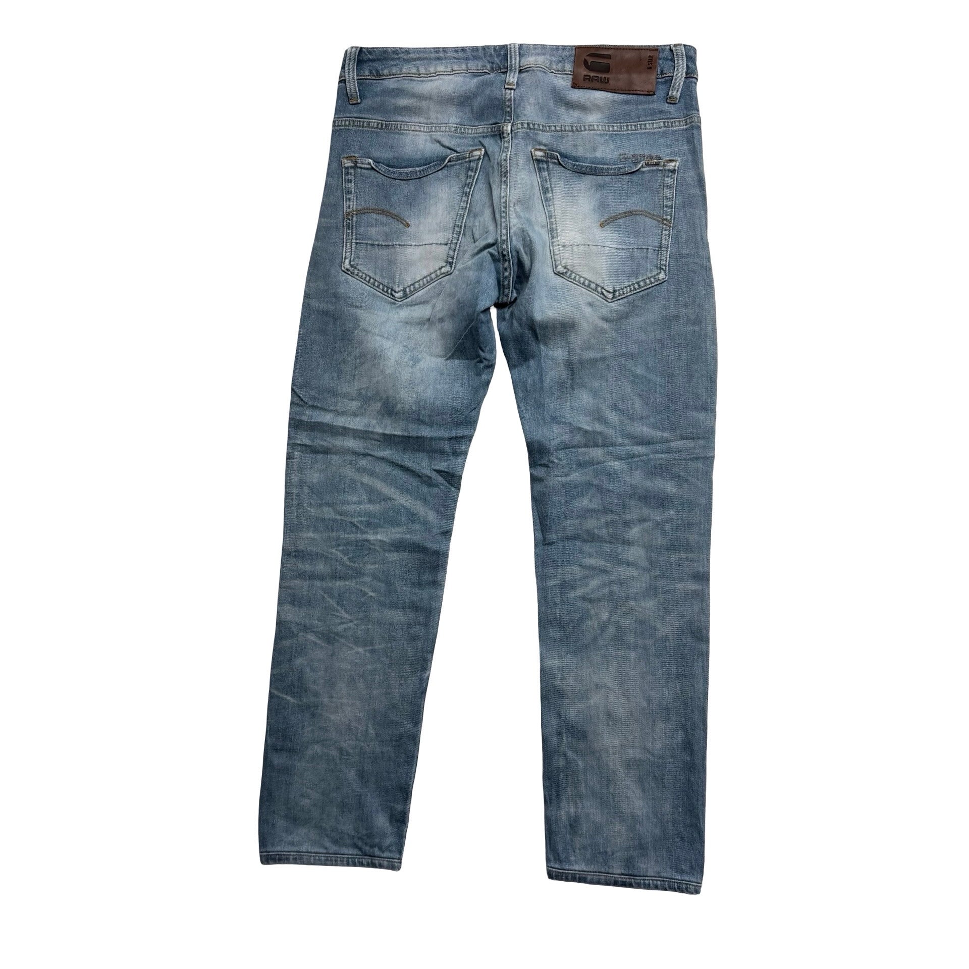 G Star 3301 Jeans W32 L27 Mens Mid Blue Slim Fit Stretch Denim