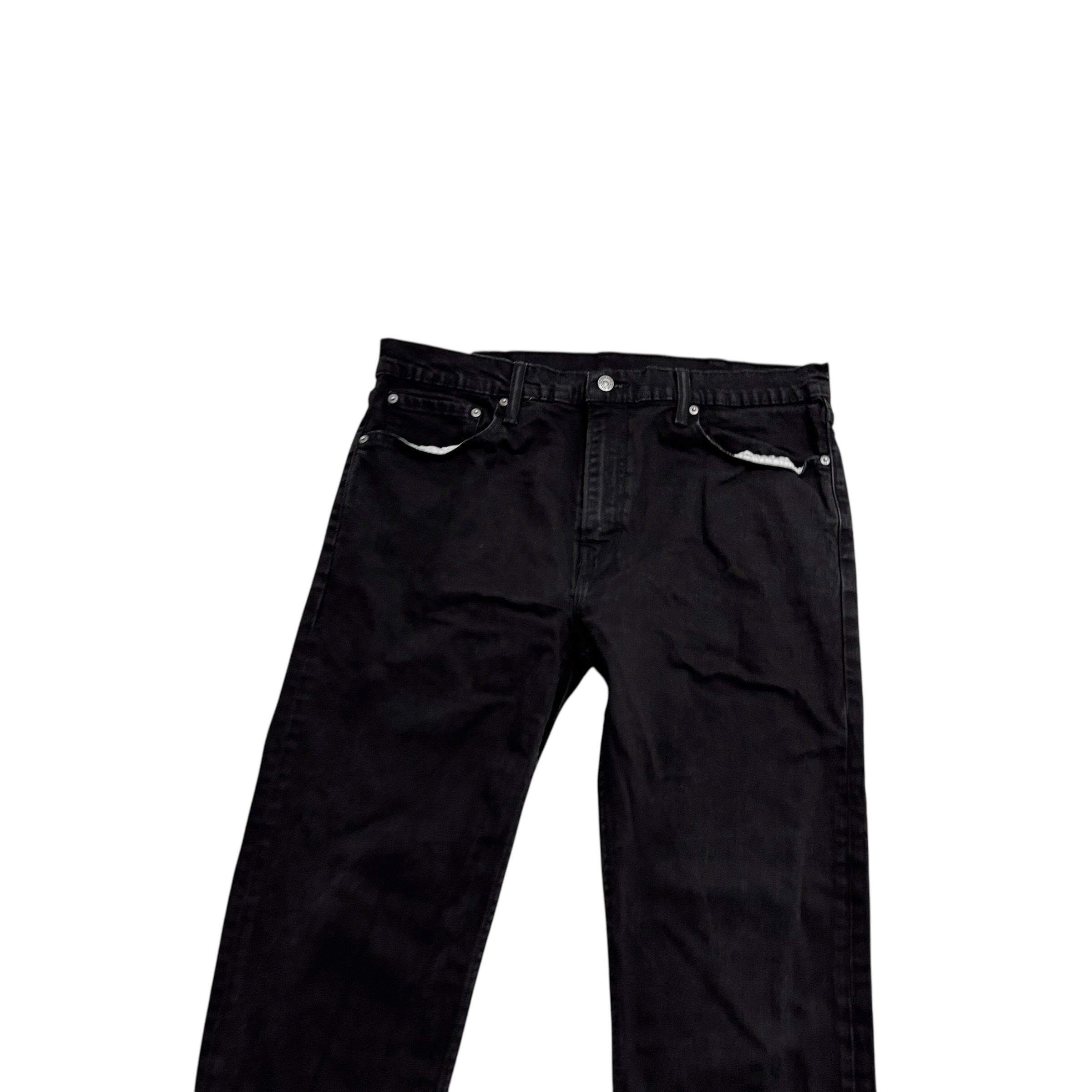 Levis 502 Jeans W36 L31 Mens Black Regular Tapered Fit Stretch Denim (E)