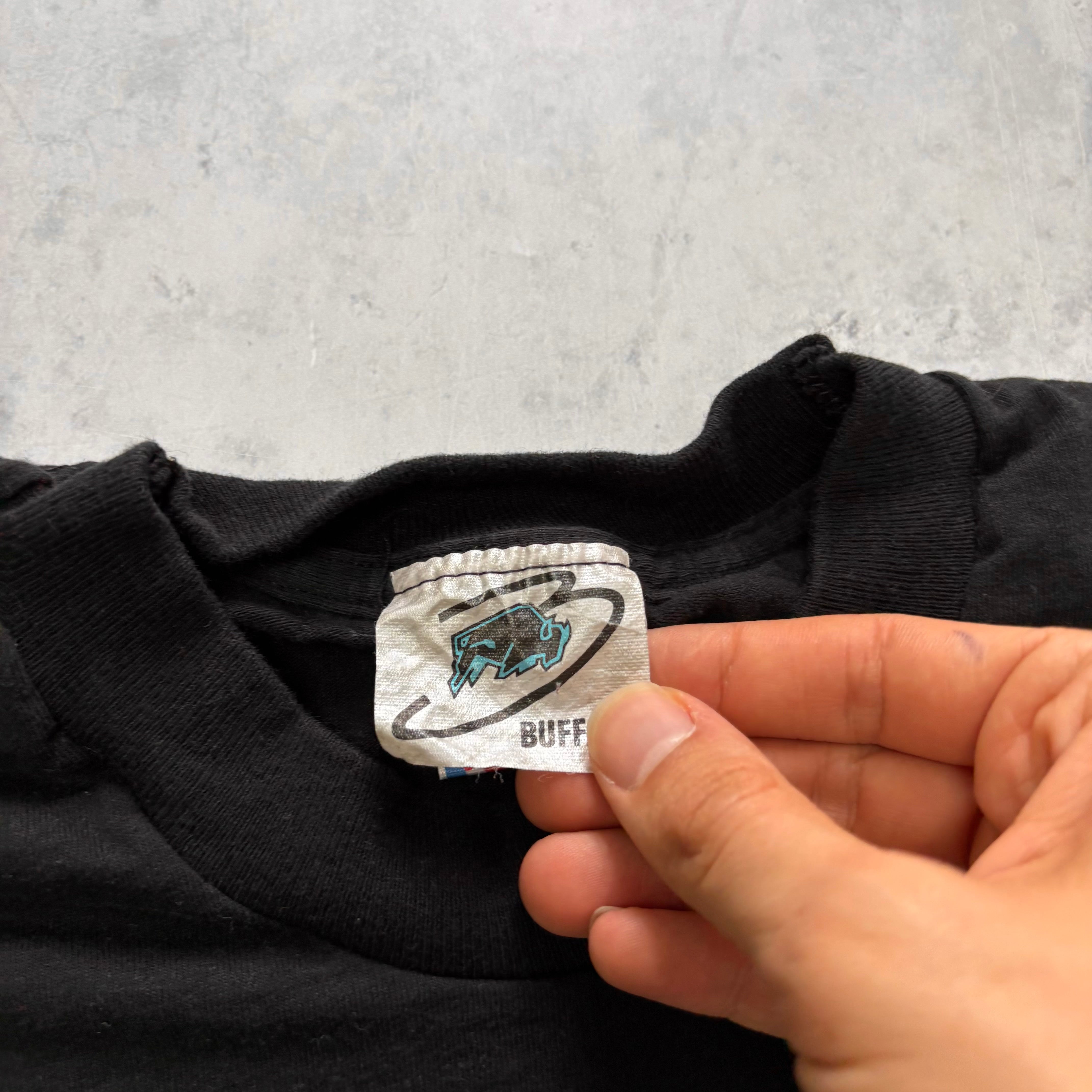 Vintage T Shirt Mens XL Black Single Stitch Graphic Print 90s Tourist Music (E)