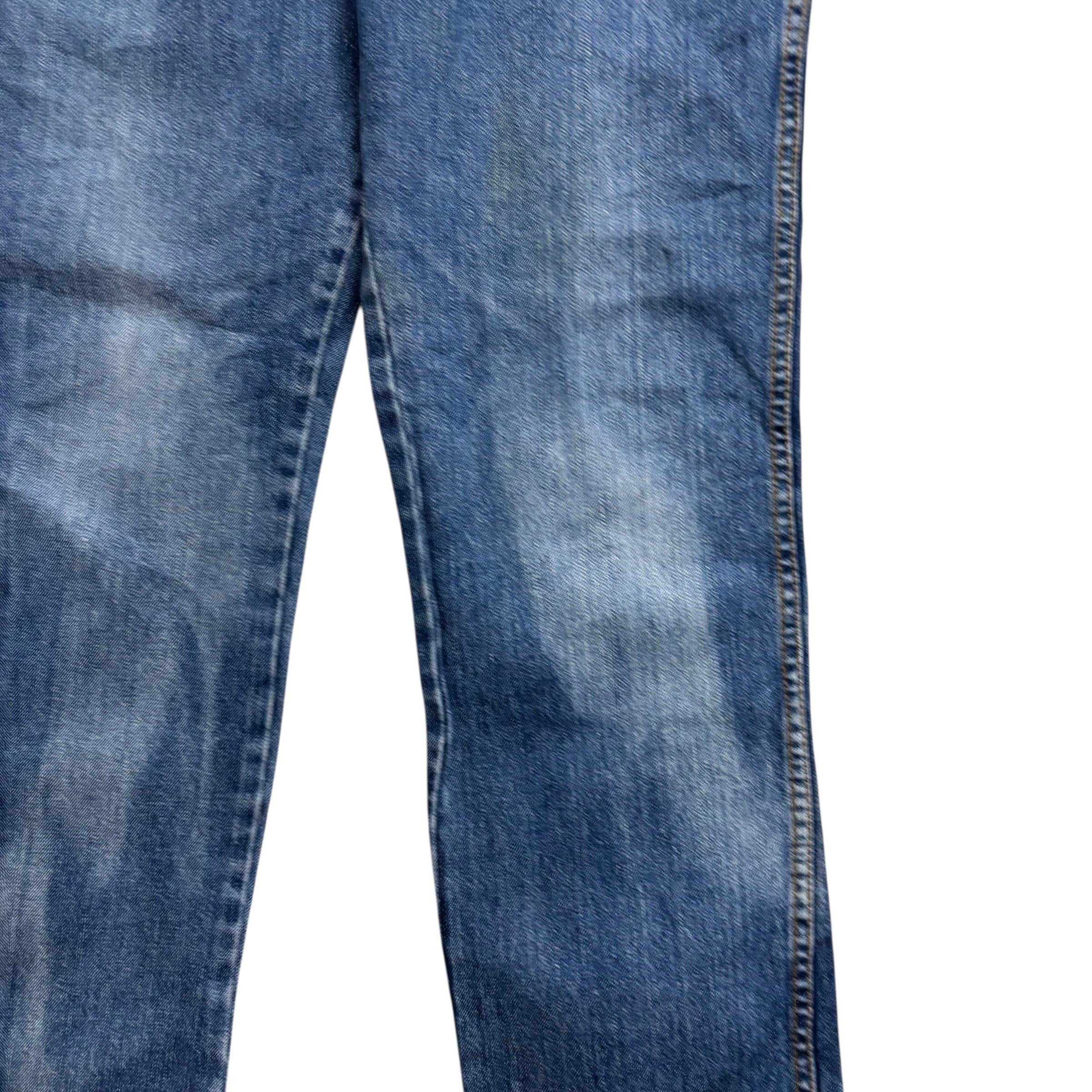 Wrangler Texas Jeans W33 L30 Mens Mid Blue Regular Straight Fit Denim (F)
