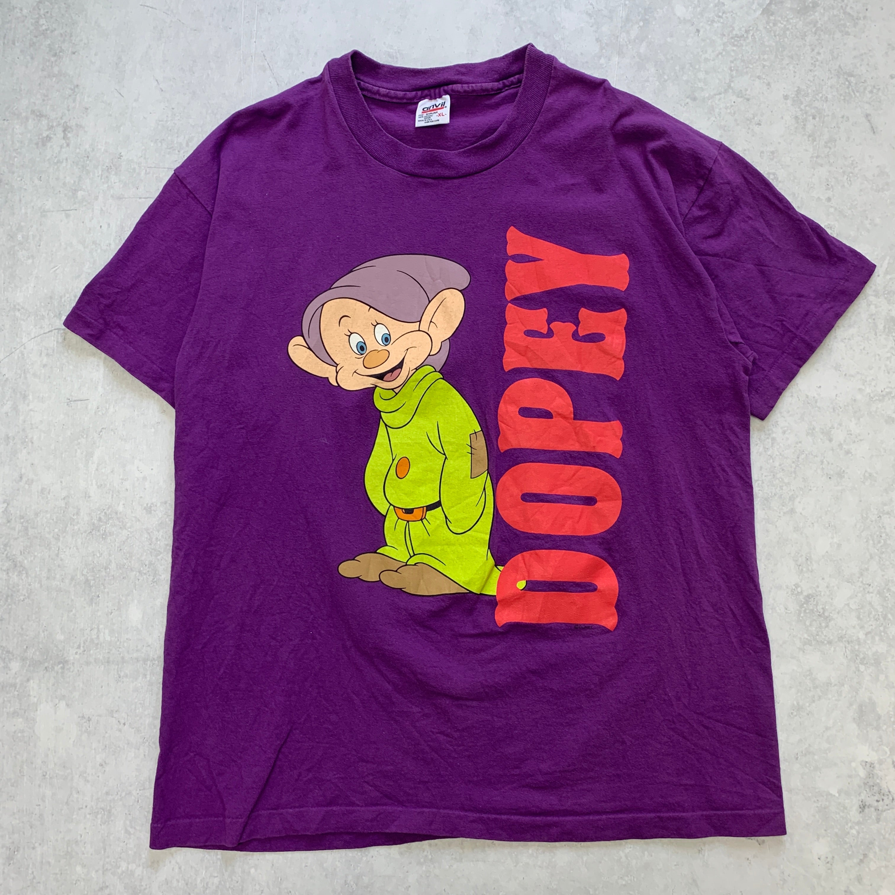 Vintage T Shirt Mens Large Purple Single Stitch Graphic Print 90s Disney Cartoon