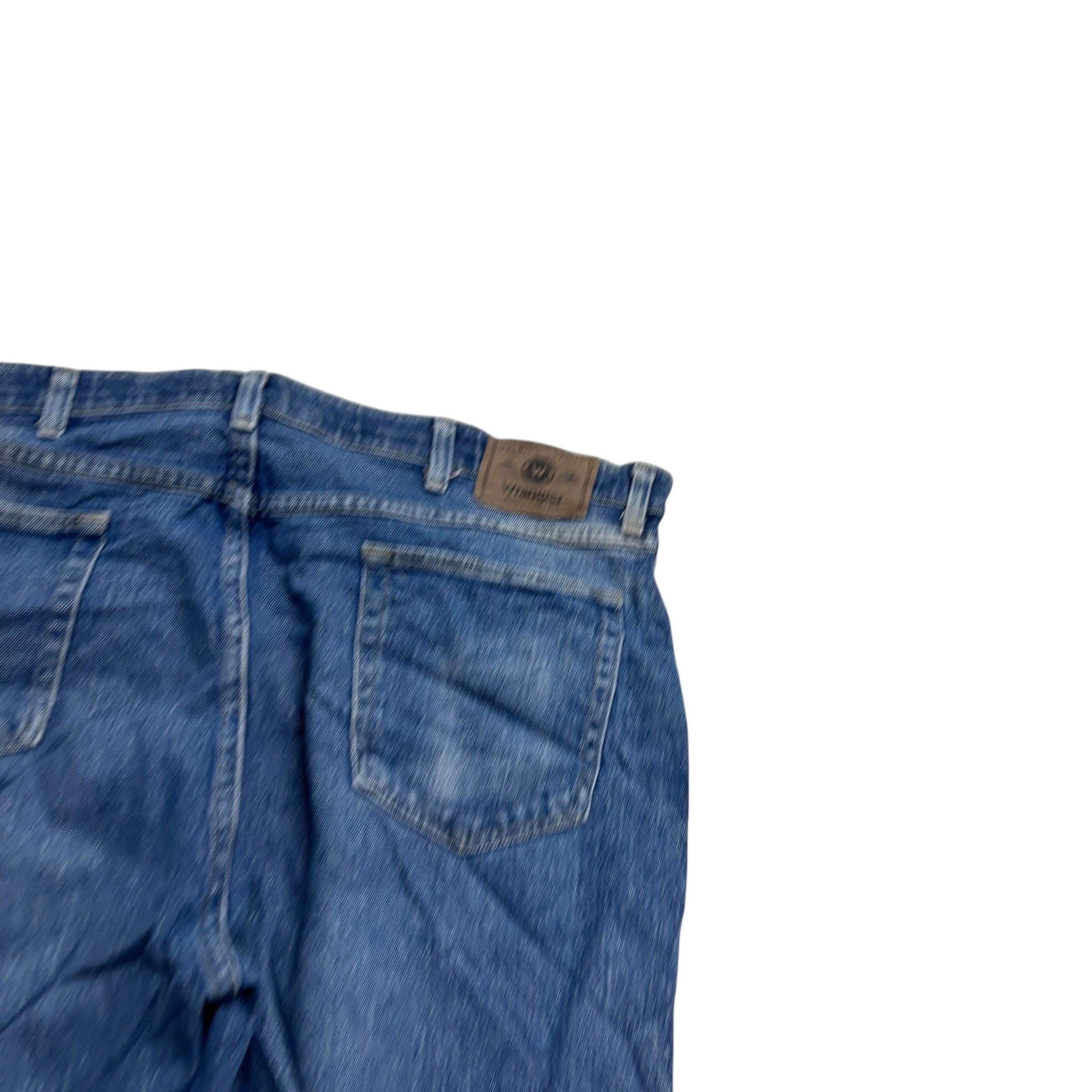 Wrangler Jeans W40 L29 Mens Mid Blue Regular Straight Fit Stretch Denim