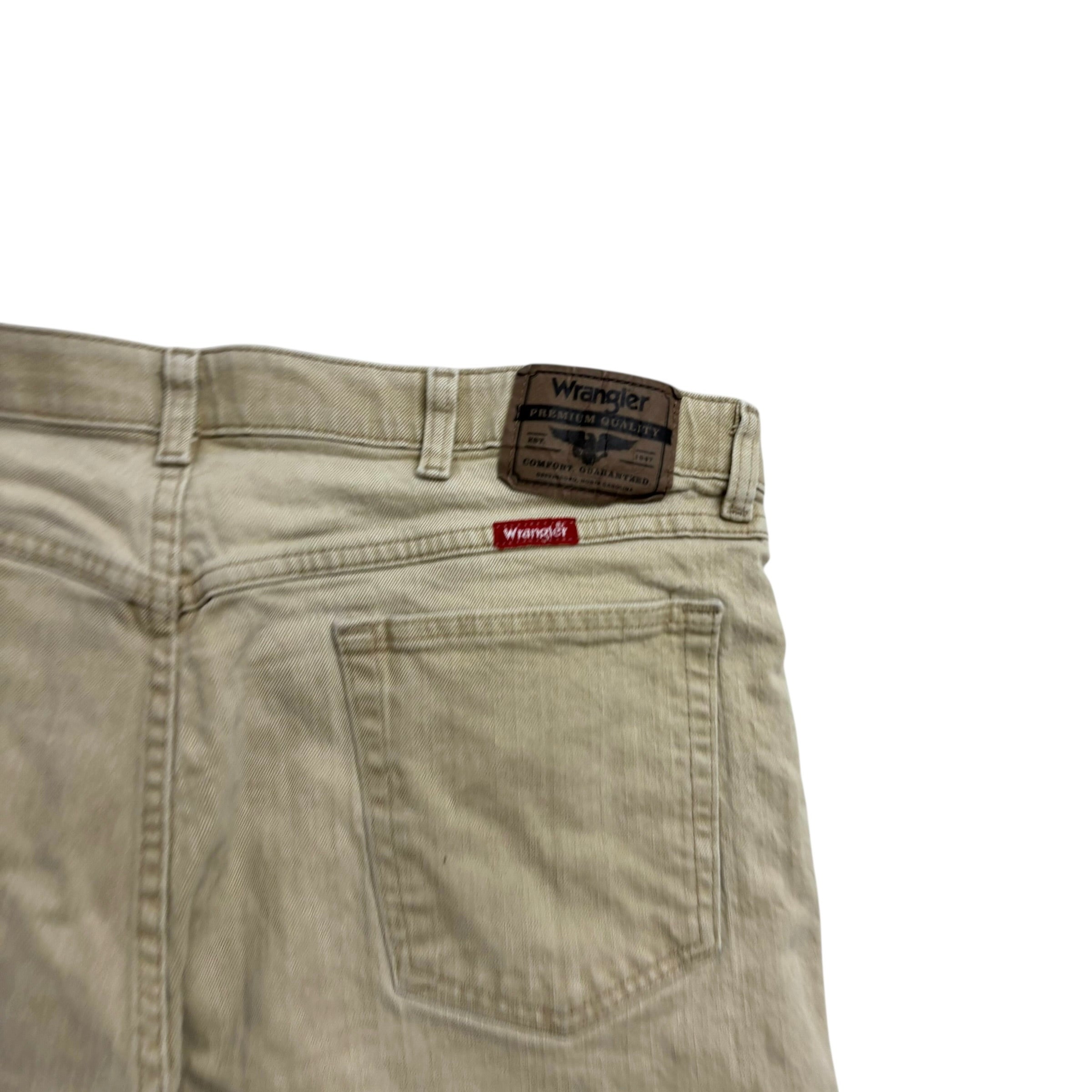 Wrangler Jorts W38 Mens Denim Shorts Beige Regular Fit Stretch (E)