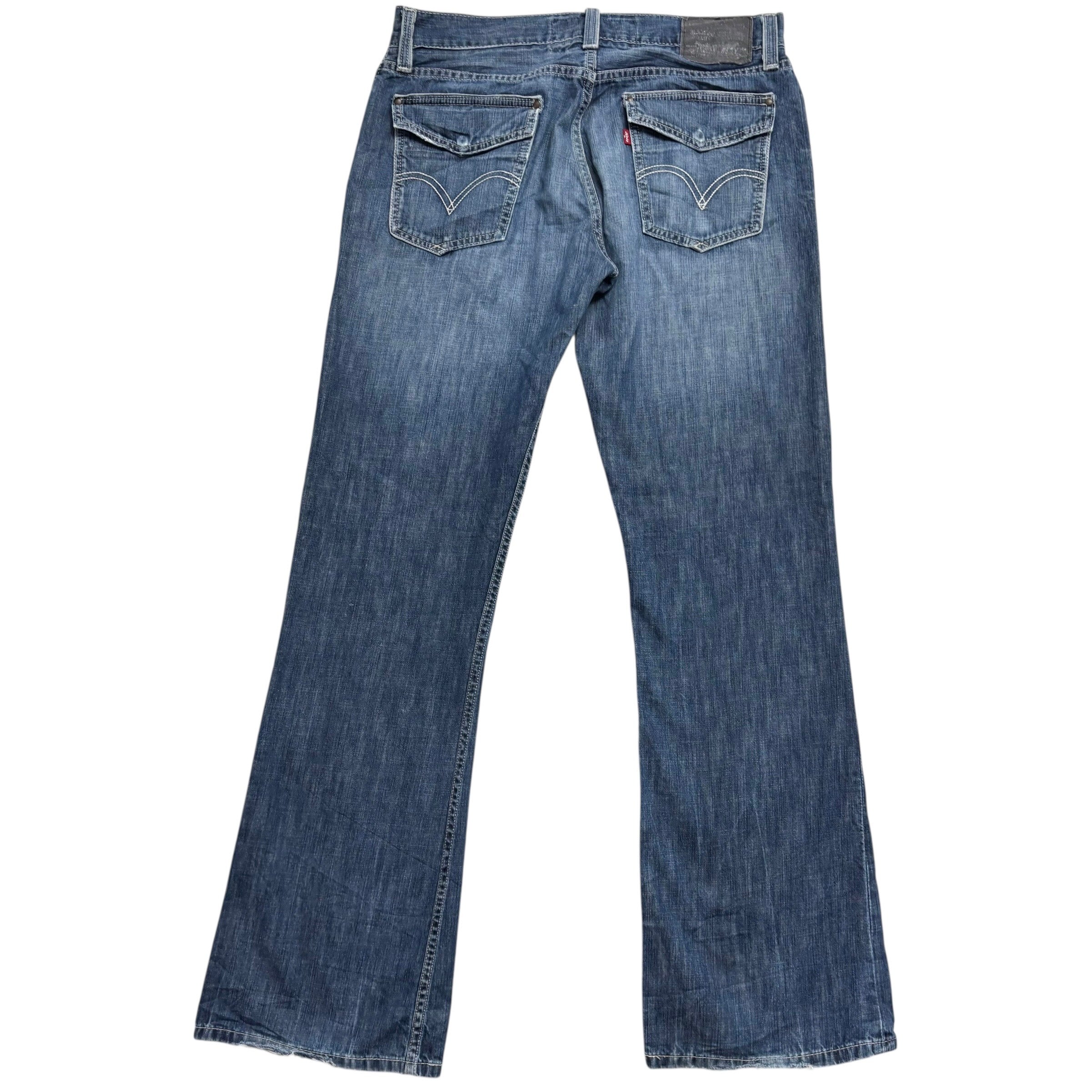 Levis 527 Jeans W34 L34 Mens Mid Blue Regular Bootcut Fit Vintage Denim