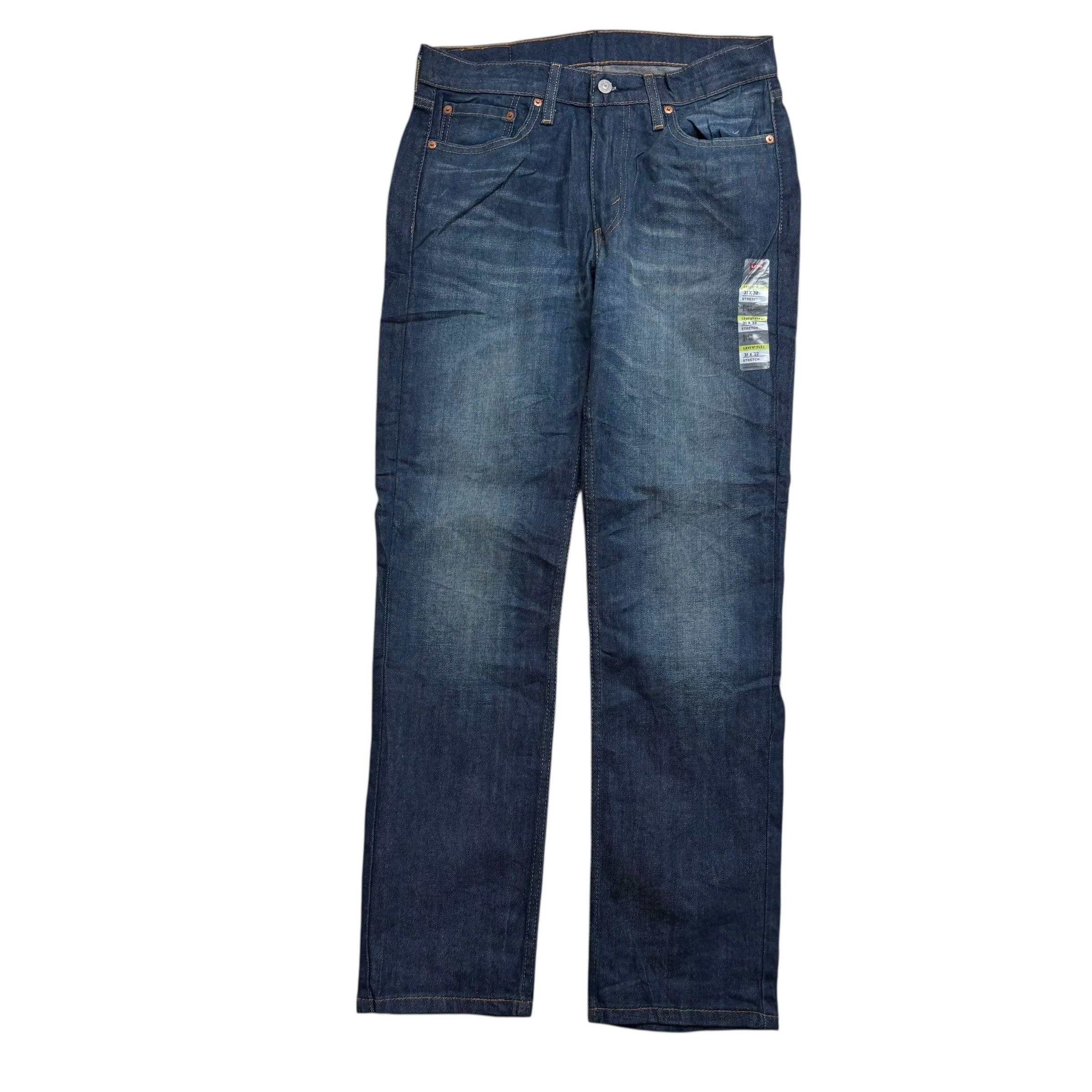 Levis 514 Jeans W31 L32 Mens Dark Blue Regular Straight Fit Stretch Denim (E)