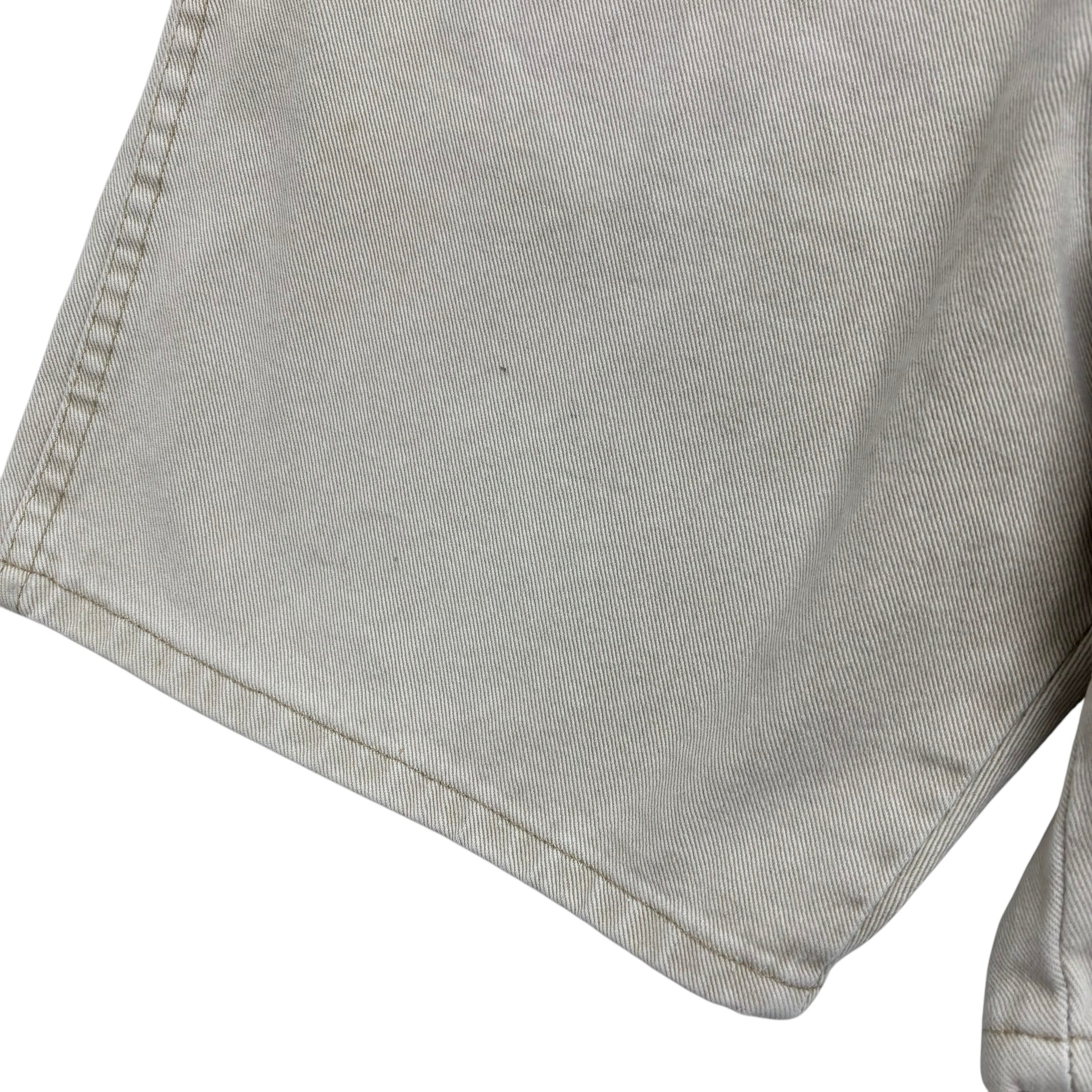 Vintage Wrangler Baggy Jorts W34 Mens Denim Shorts Cream Relaxed USA Made (F)