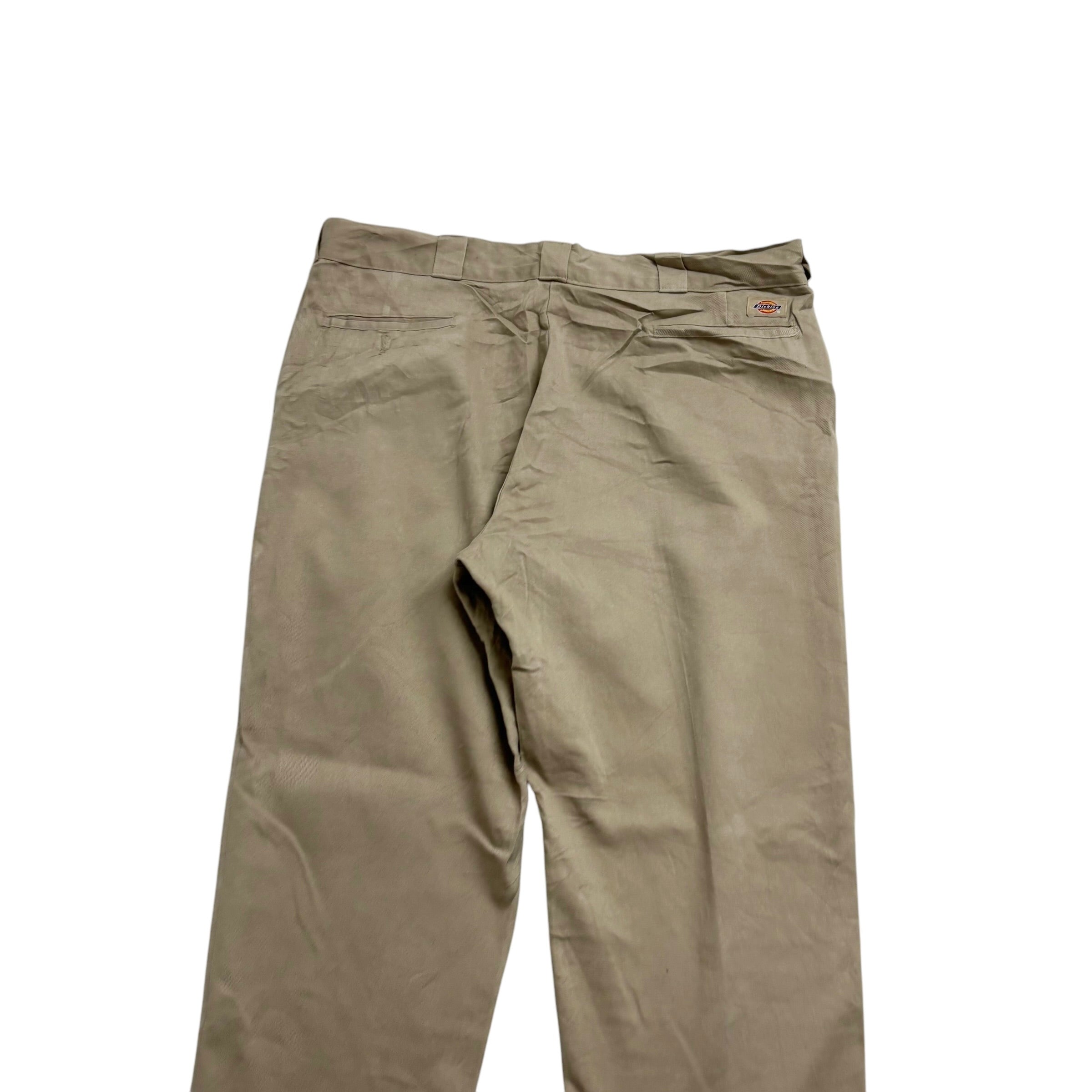 Dickies 874 Trousers W40 L32 Mens Beige Khaki Pants Original Fit Workwear