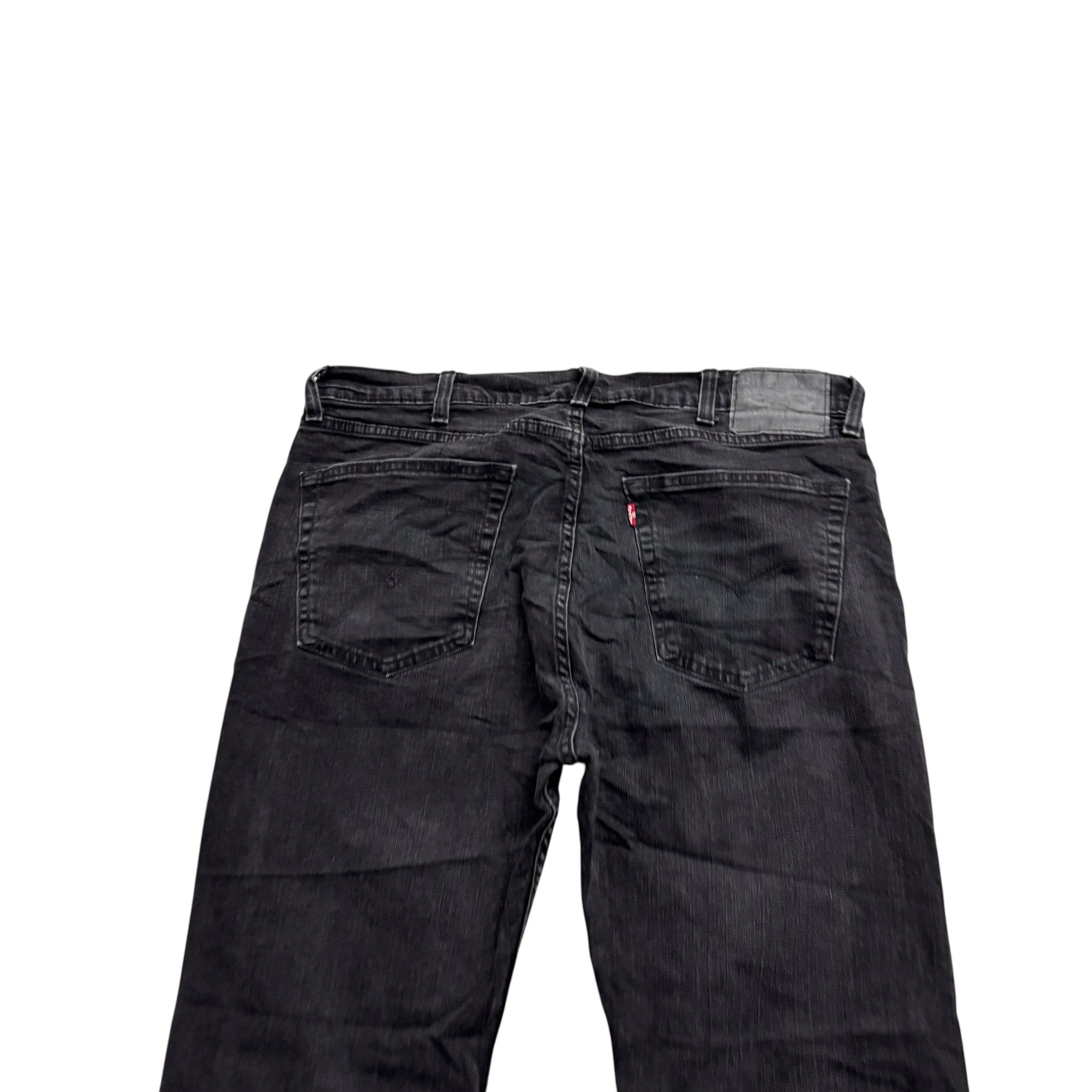 Levis 505 Jeans W38 L31 Mens Black Regular Straight Fit Stretch Denim (E)