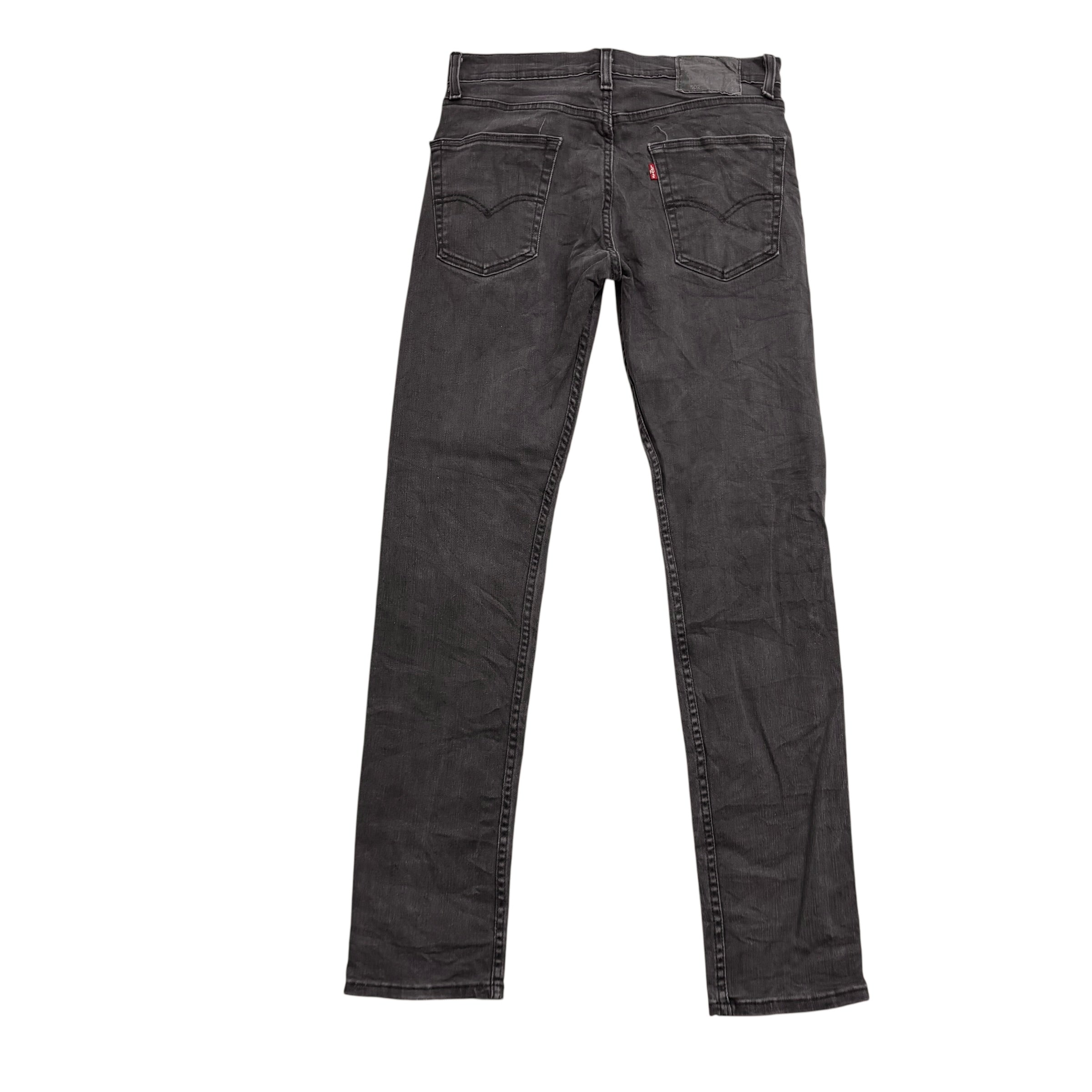 Levis 502 Jeans W30 L34 Mens Black Regular Tapered Fit Stretch Denim (F)