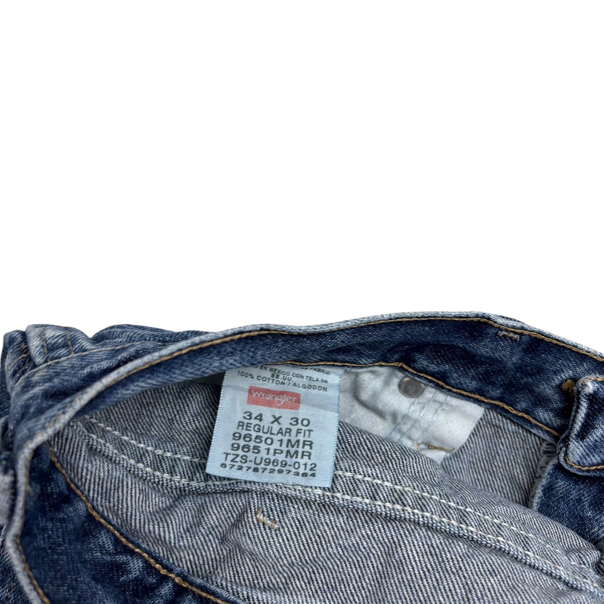 Wrangler Jeans W33 L30 Mens Mid Blue Regular Straight Fit Denim