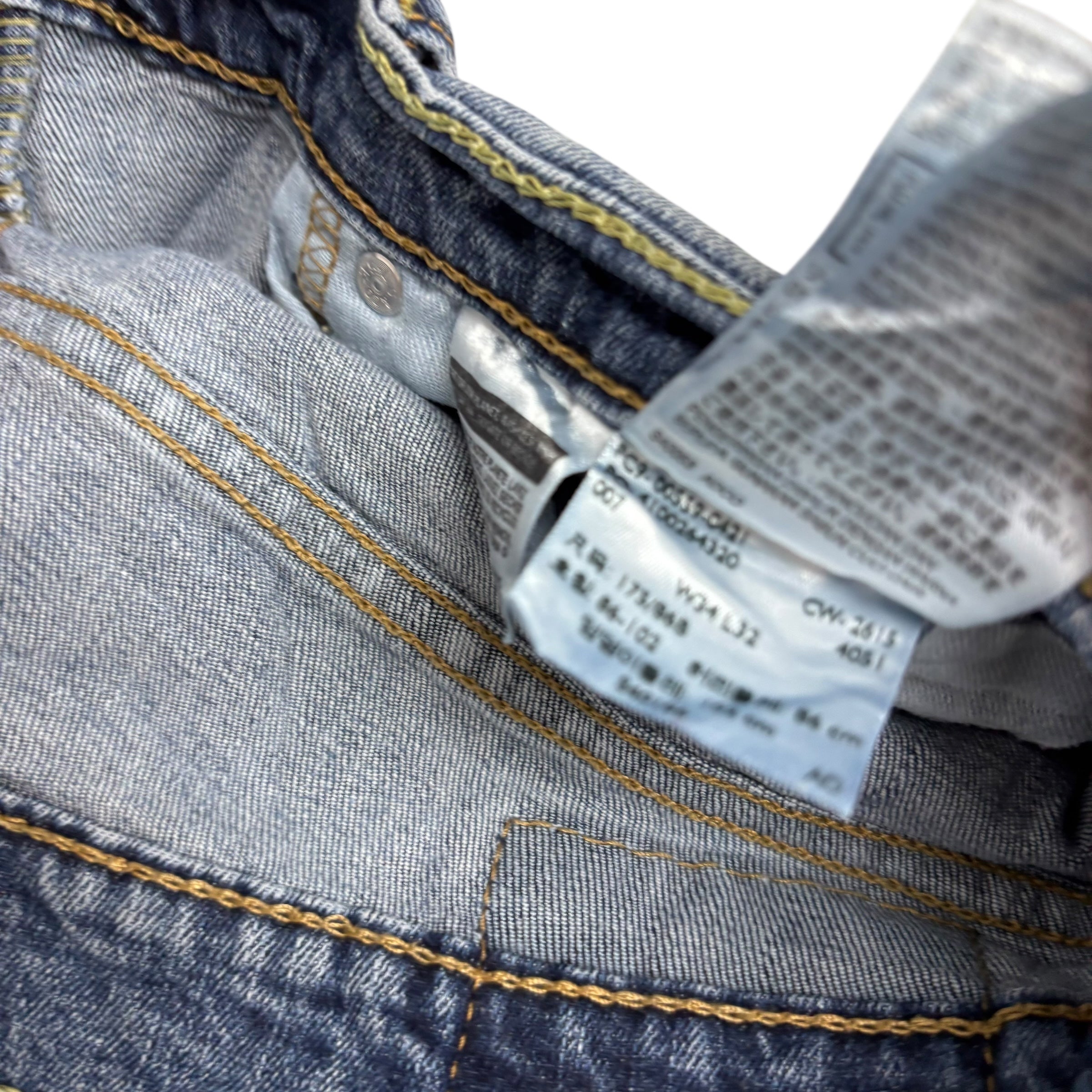 Levis 559 Jeans W34 L32 Mens Mid Blue Relaxed Straight Fit Stretch Denim (E)