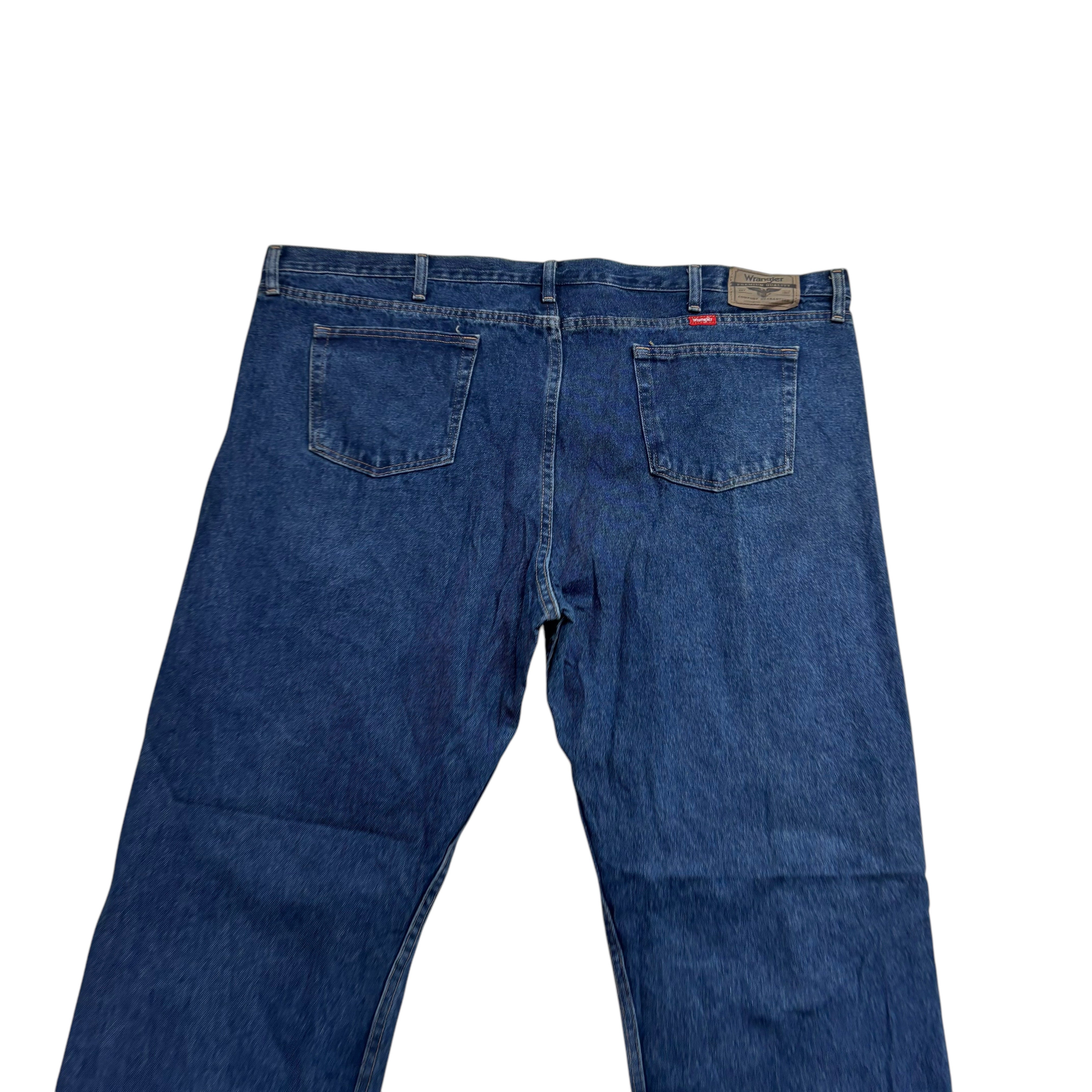 Wrangler Jeans W48 L32 Mens Dark Blue Relaxed Straight Fit Baggy Denim (E)