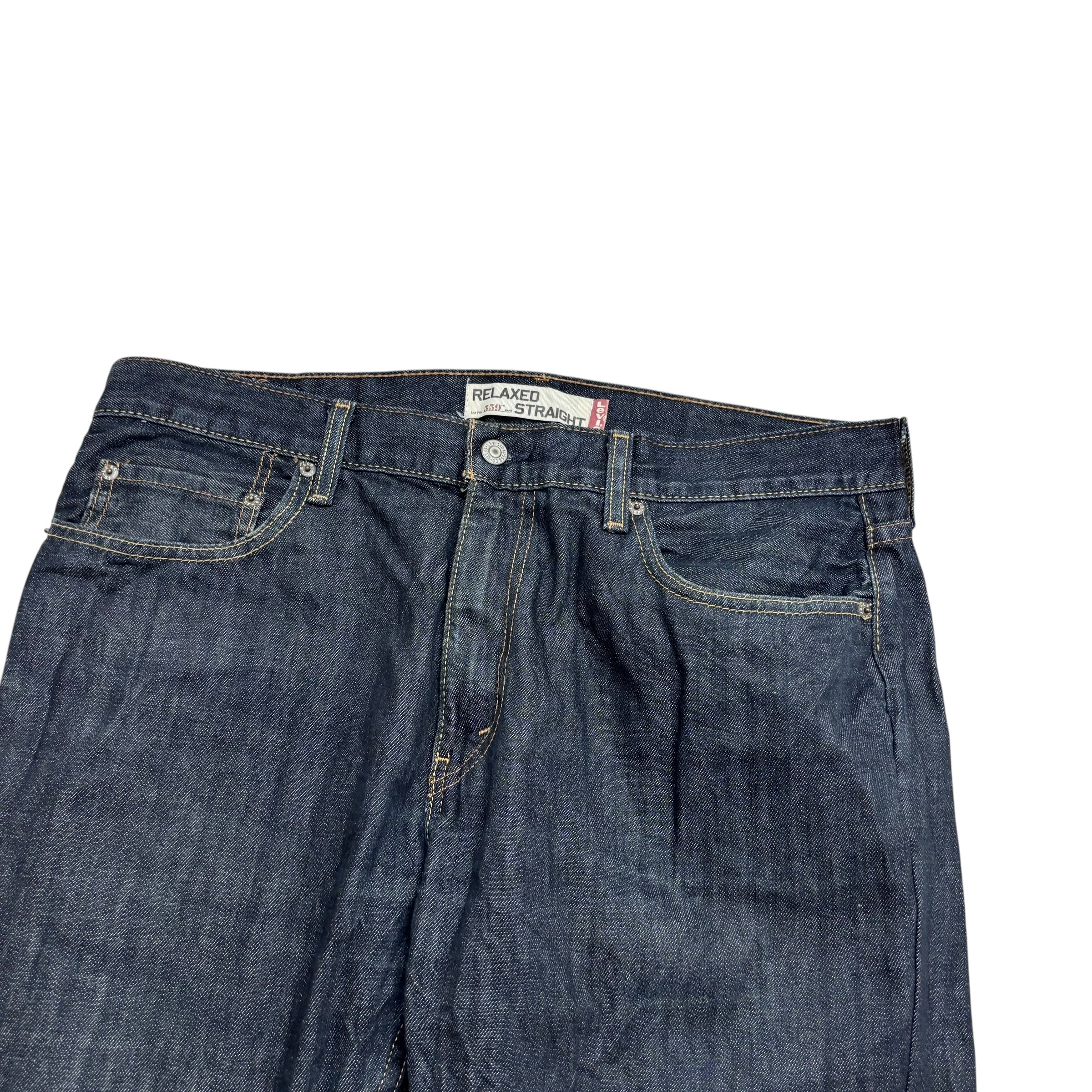 Levis 559 Jeans W36 L30 Mens Dark Blue Baggy Relaxed Straight Vintage Denim (E)
