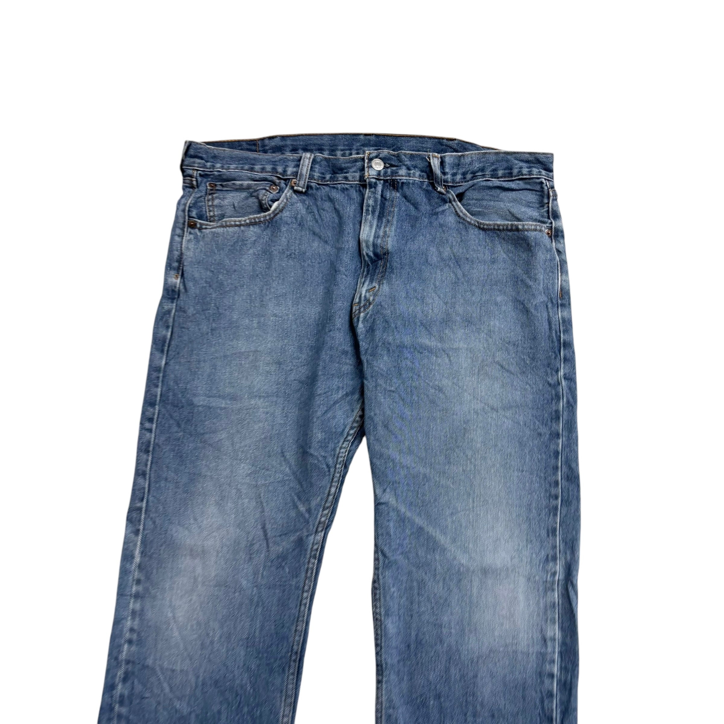 Levis 505 Jeans W38 L30 Mens Mid Blue Regular Straight Fit Vintage Denim (E)