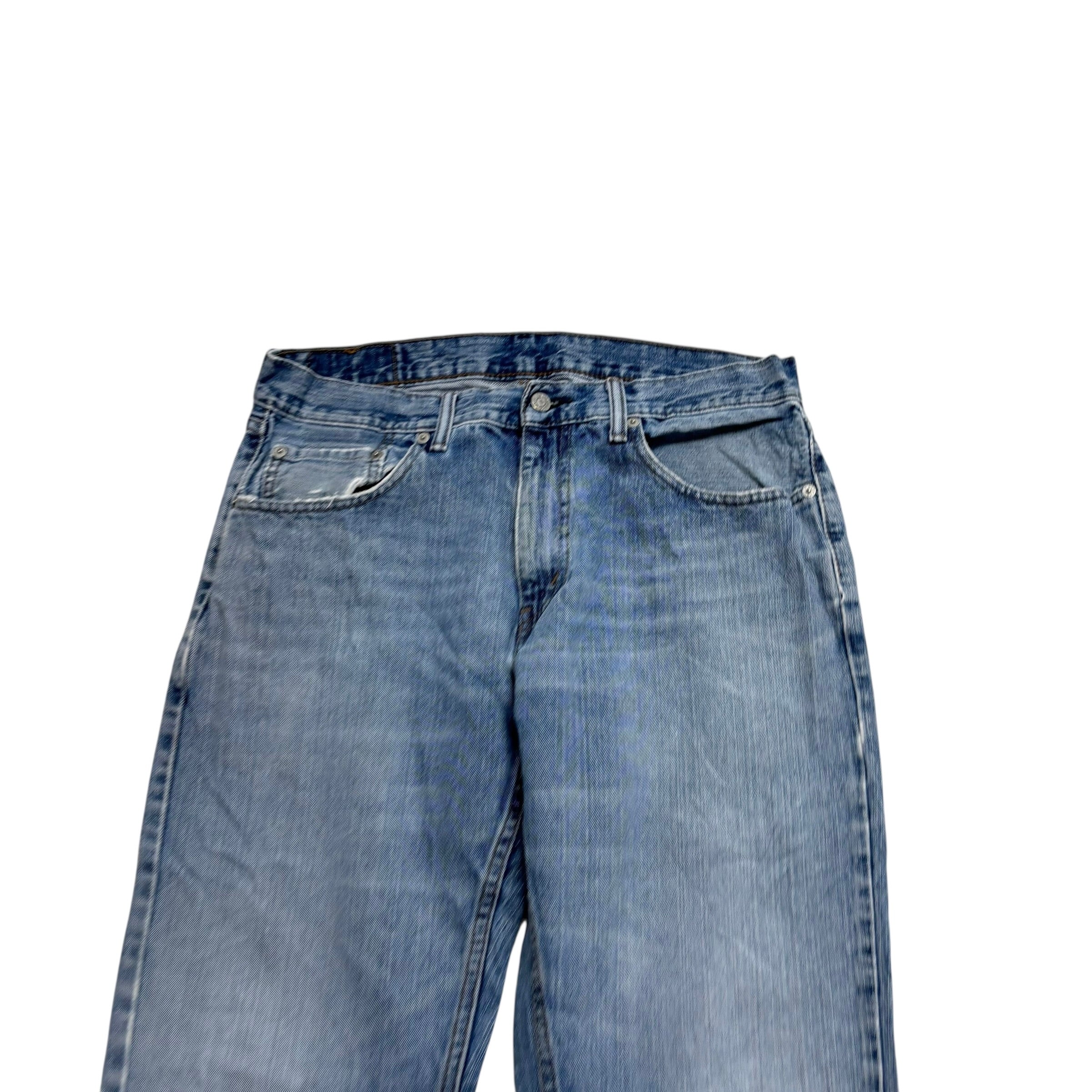 Levis 559 Jeans W34 L32 Mens Light Blue Baggy Relaxed Fit Distressed