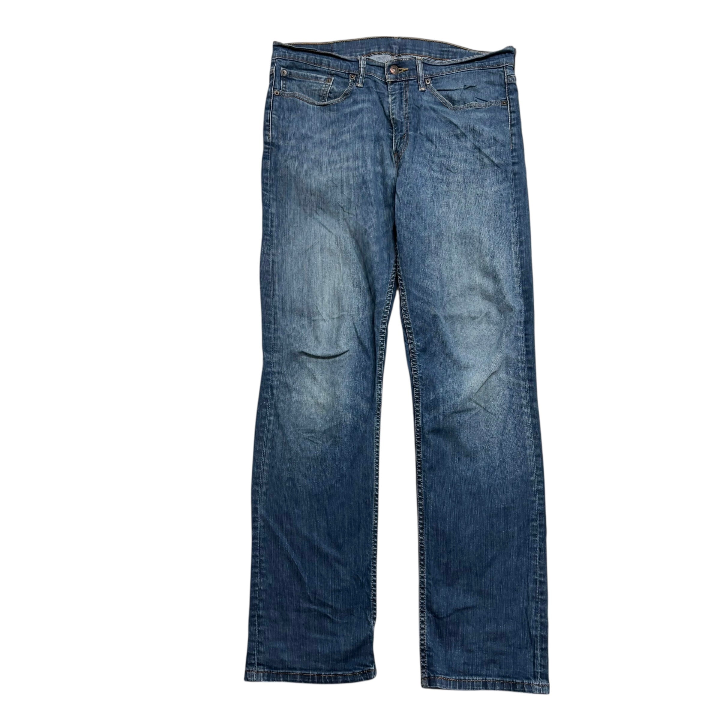 Levis 514 Jeans W34 L32 Mens Mid Blue Regular Straight Fit Stretch Denim