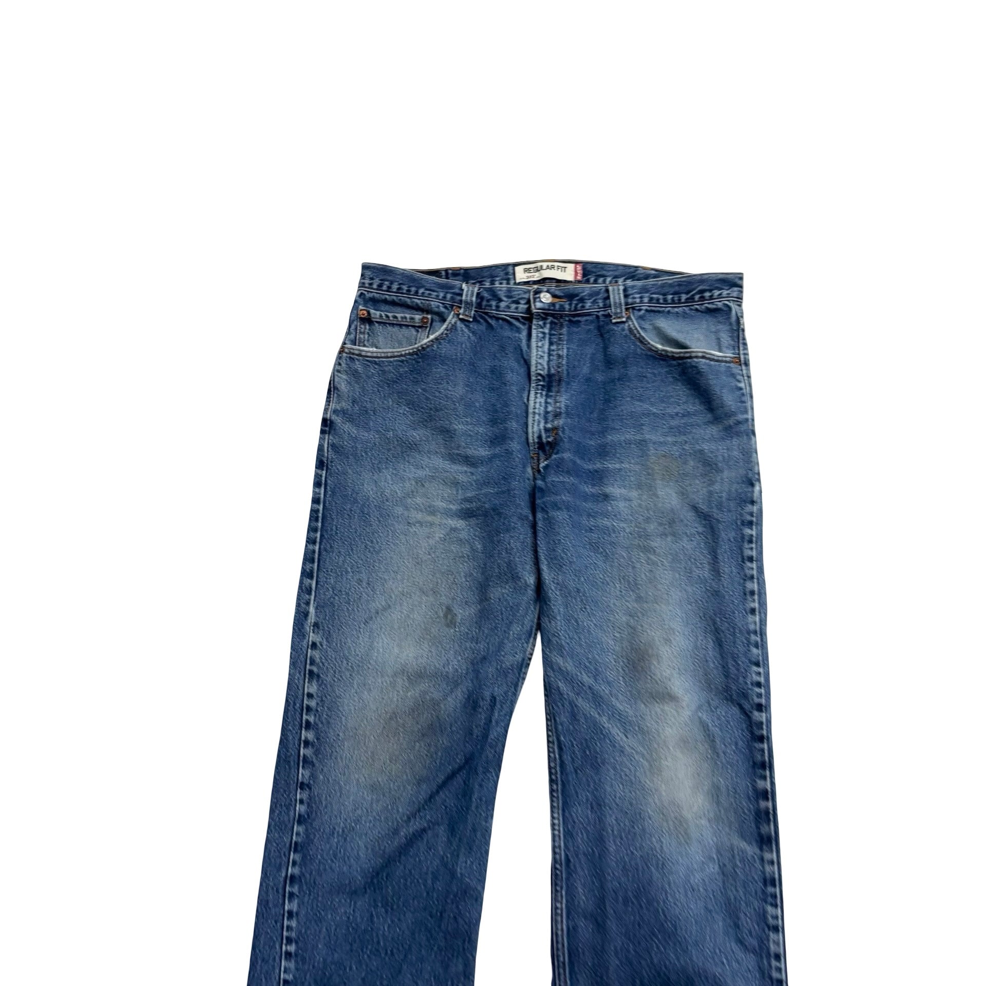 Levis 505 Jeans W38 L33 Mens Mid Blue Regular Straight Fit Vintage Denim (F)