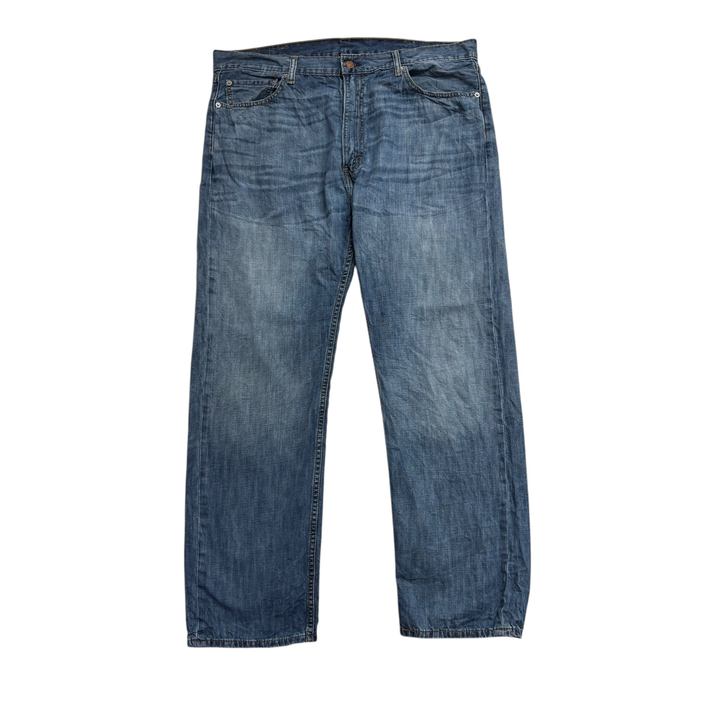 Levis 505 Jeans W40 L32 Mens Mid Blue Regular Straight Fit Denim (E)