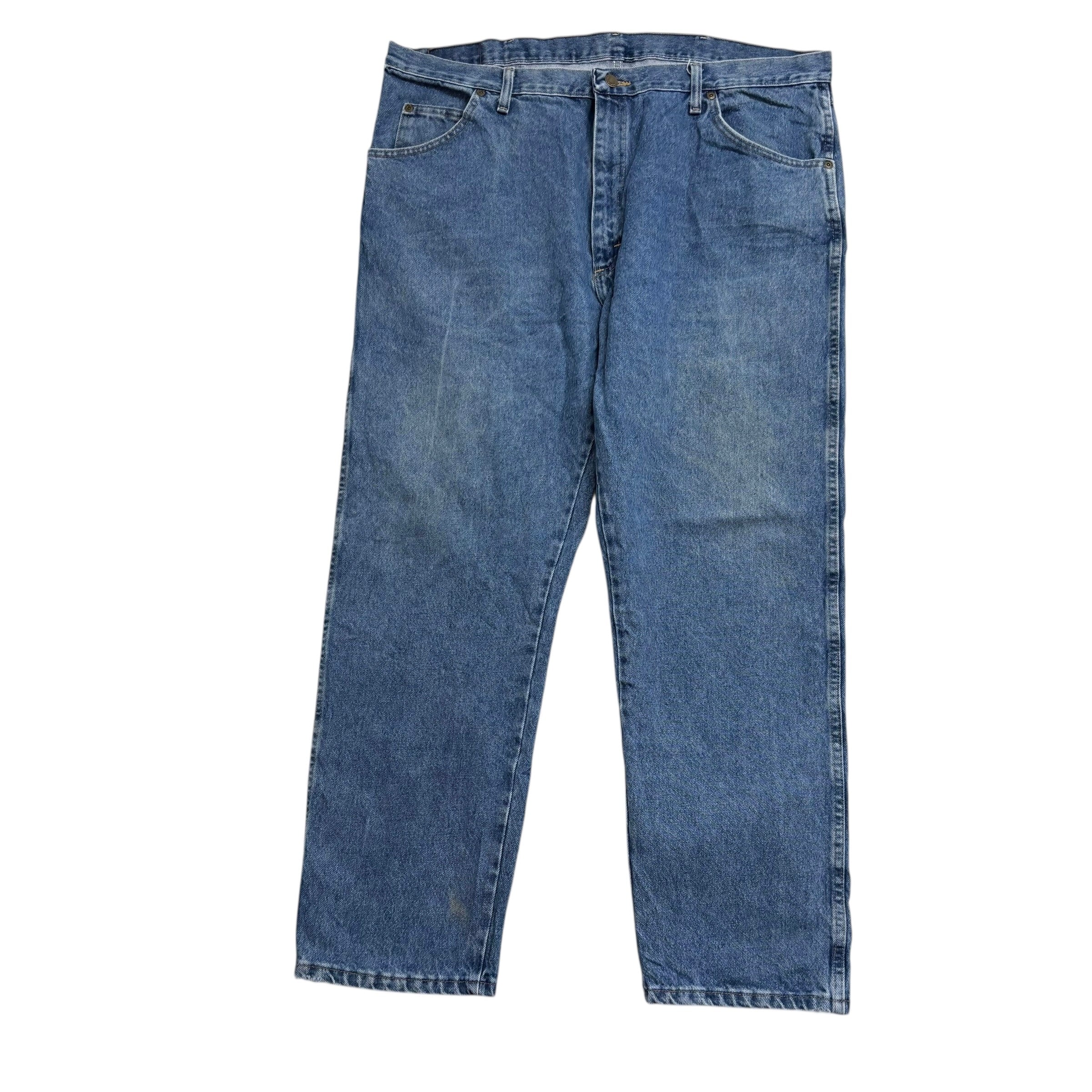 Wrangler Jeans W40 L30 Mens Mid Blue Regular Straight Fit Denim (F)