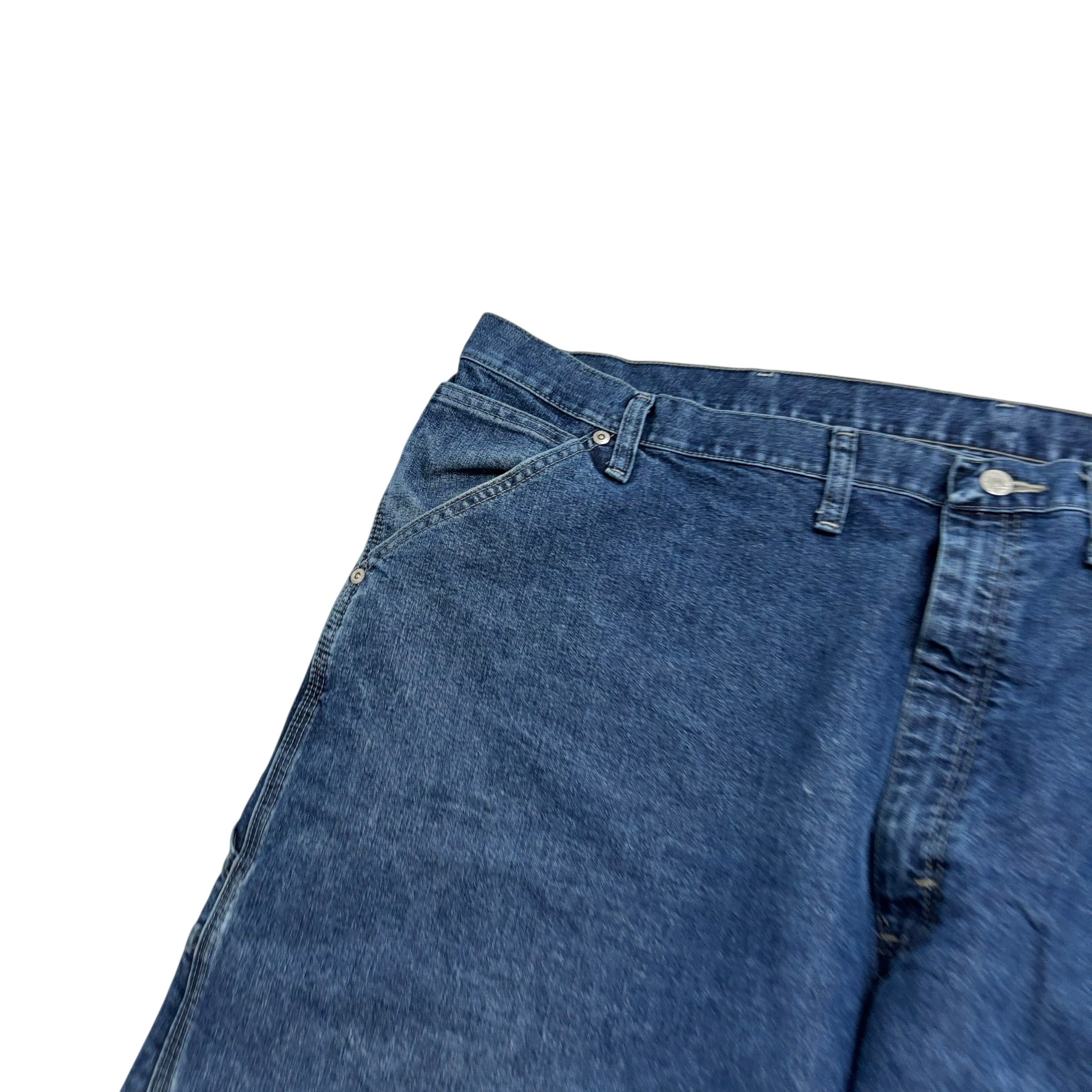 Wrangler Carpenter Jeans W48 L29 Mens Mid Blue Relaxed Straight Fit Denim