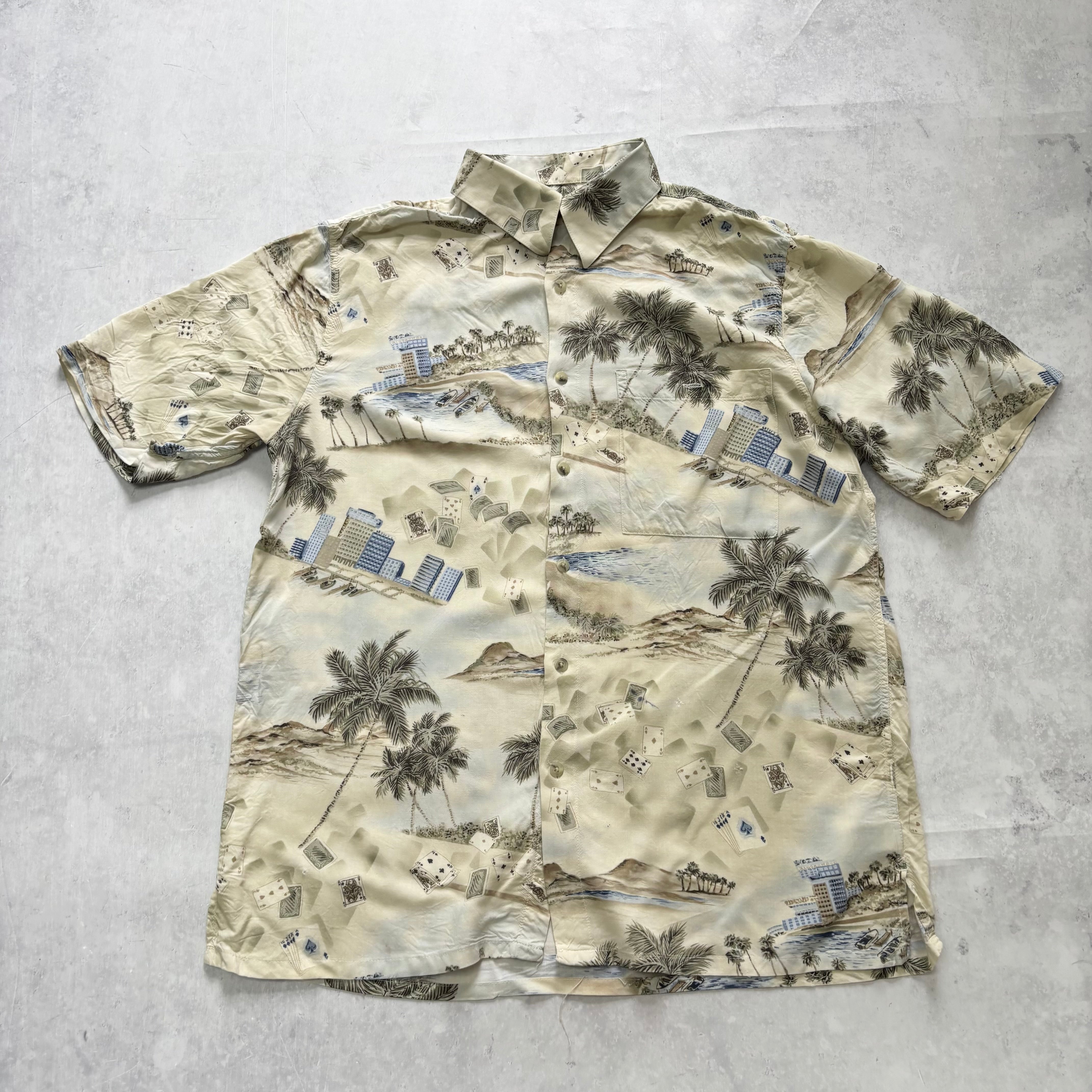 Vintage Hawaiian Shirt Mens Medium Floral Aloha Short Sleeve Rayon (F)