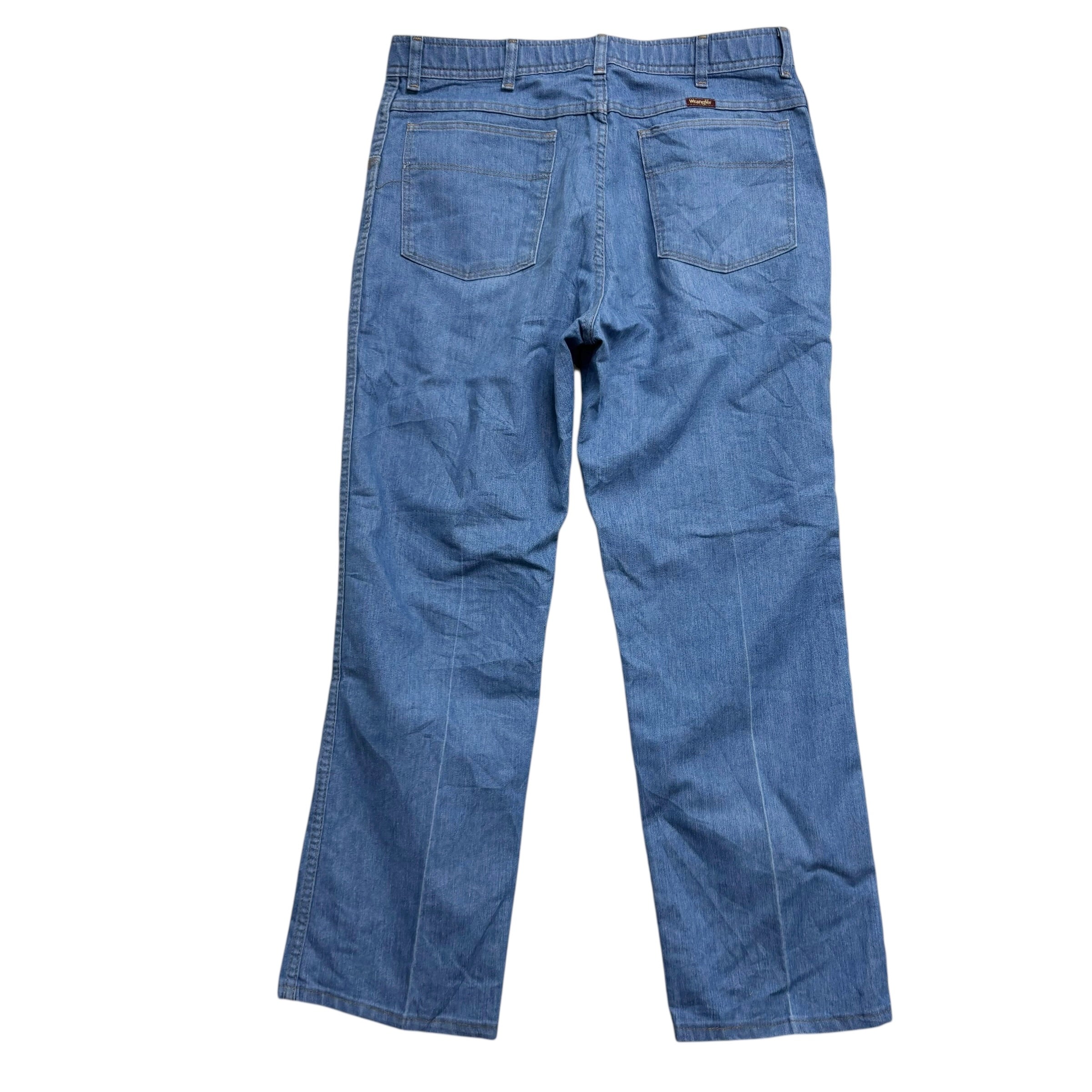 Wrangler Jeans W34 L30 Mens Mid Blue Regular Straight Fit Vintage Denim (E)