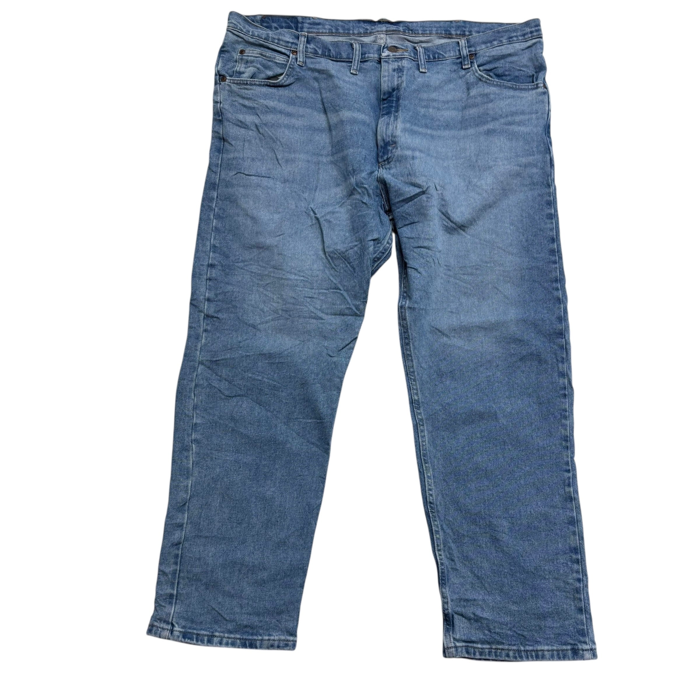 Wrangler Jeans W44 L30 Mens Light Blue Relaxed Straight Fit Stretch Denim (E)