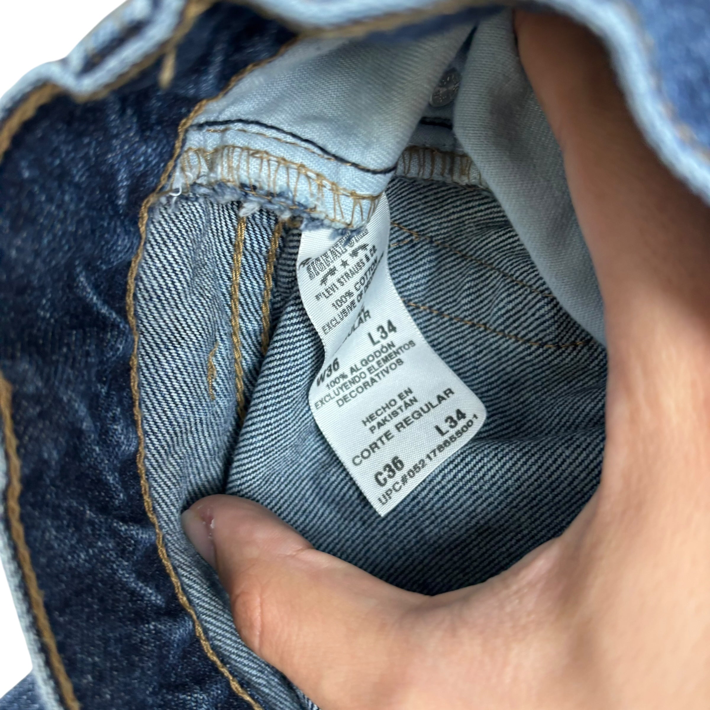 Levis Signature Jeans W34 L34 Mens Mid Blue Regular Straight Fit Vintage