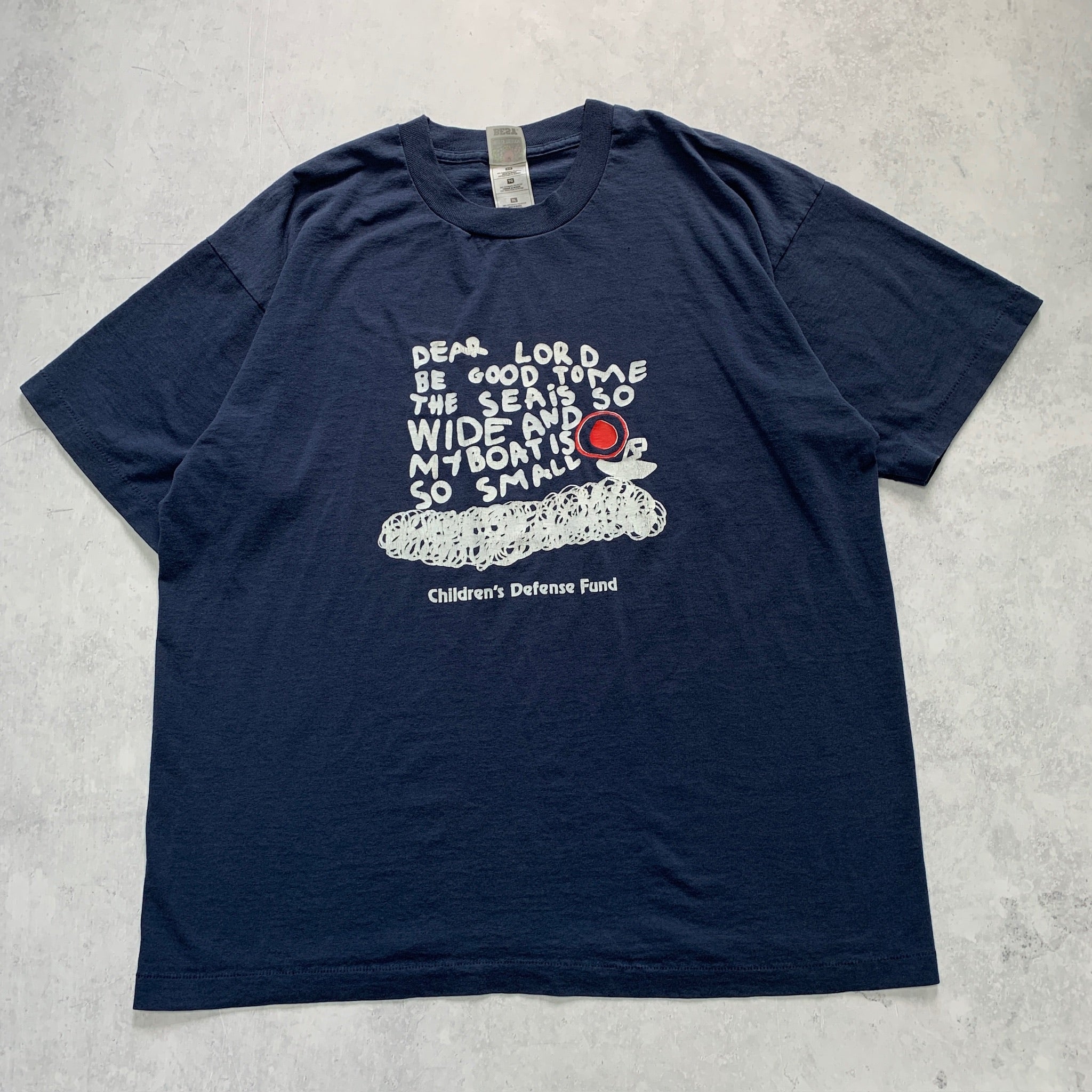 Vintage T Shirt Mens XL Navy Blue Single Stitch Graphic Print 90s USA