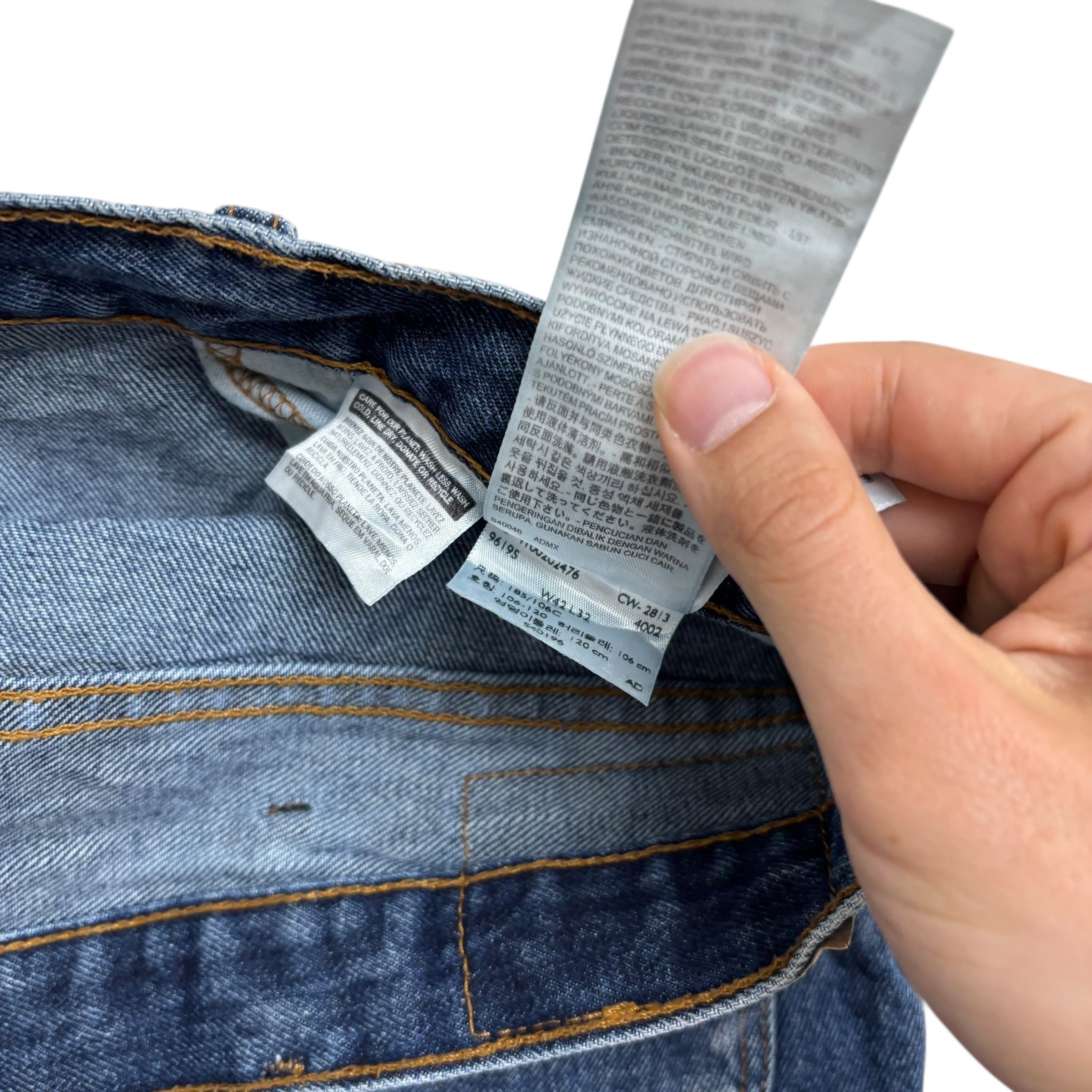 Levis 550 Jeans W40 L32 Mens Mid Blue Baggy Relaxed Straight Fit Denim (E)