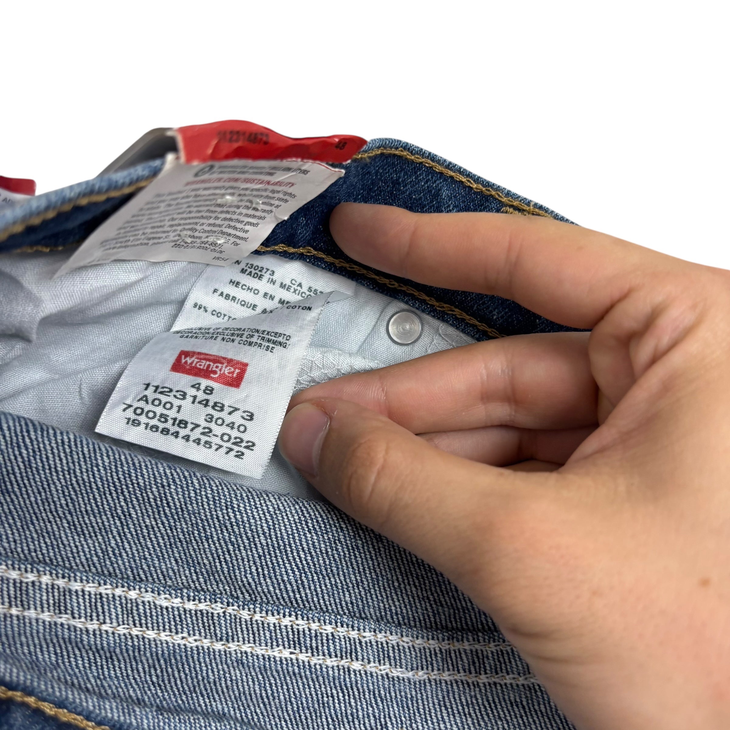 Wrangler Baggy Jorts W48 Mens Denim Shorts Mid Blue Relaxed Fit Stretch (E)