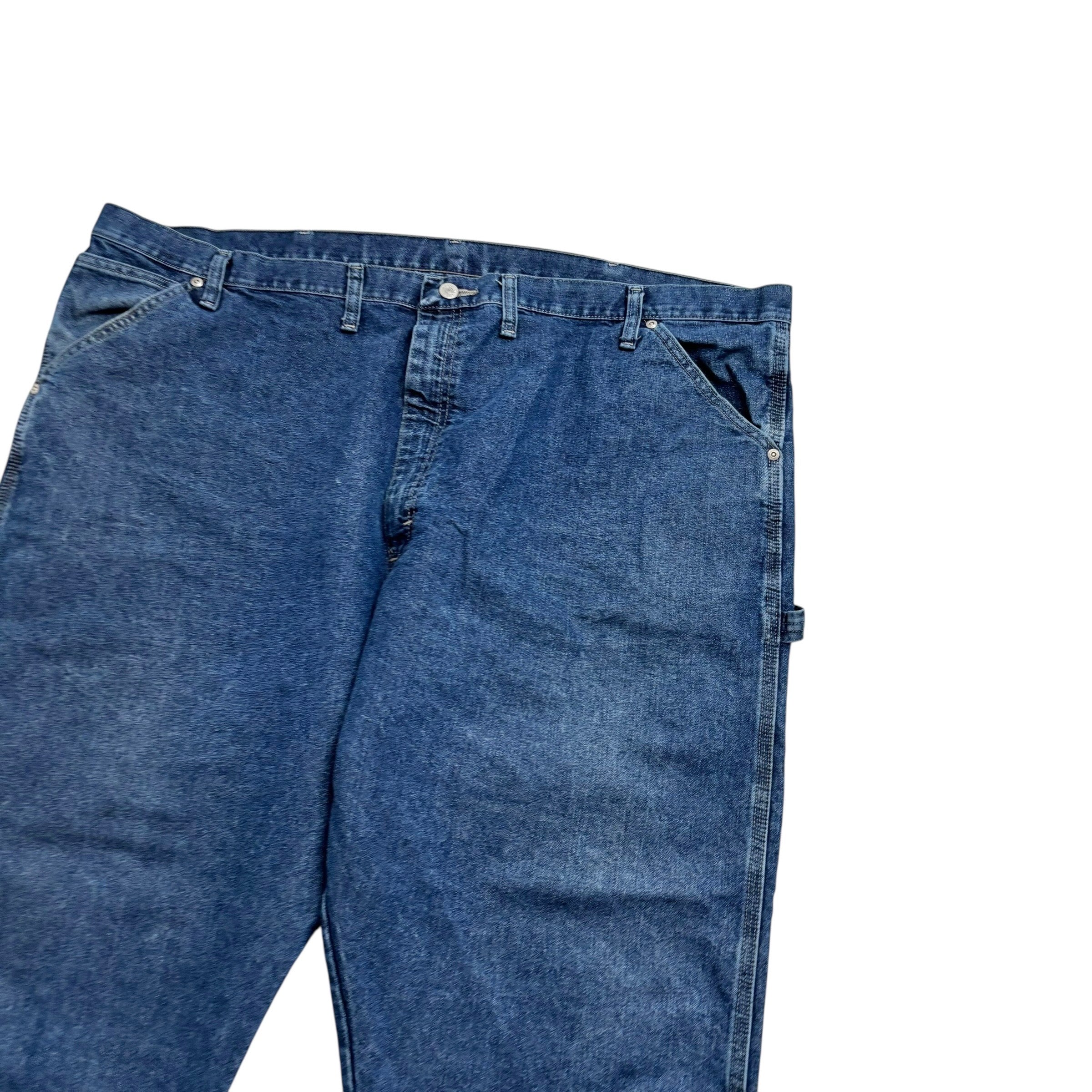 Wrangler Carpenter Jeans W48 L29 Mens Mid Blue Relaxed Straight Fit Denim