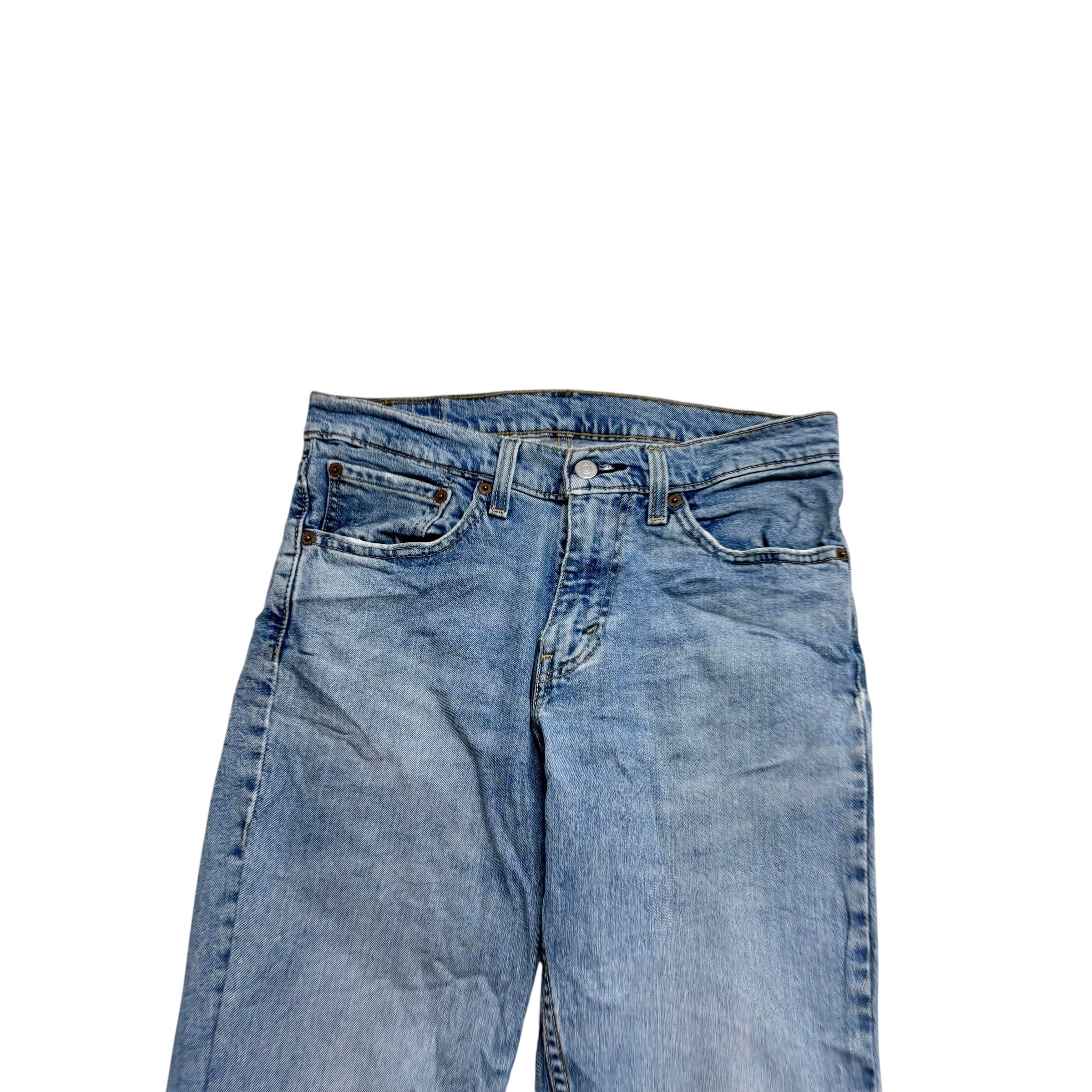 Levis 511 Jeans W31 L30 Mens Light Blue Slim Fit Distressed Stretch Denim