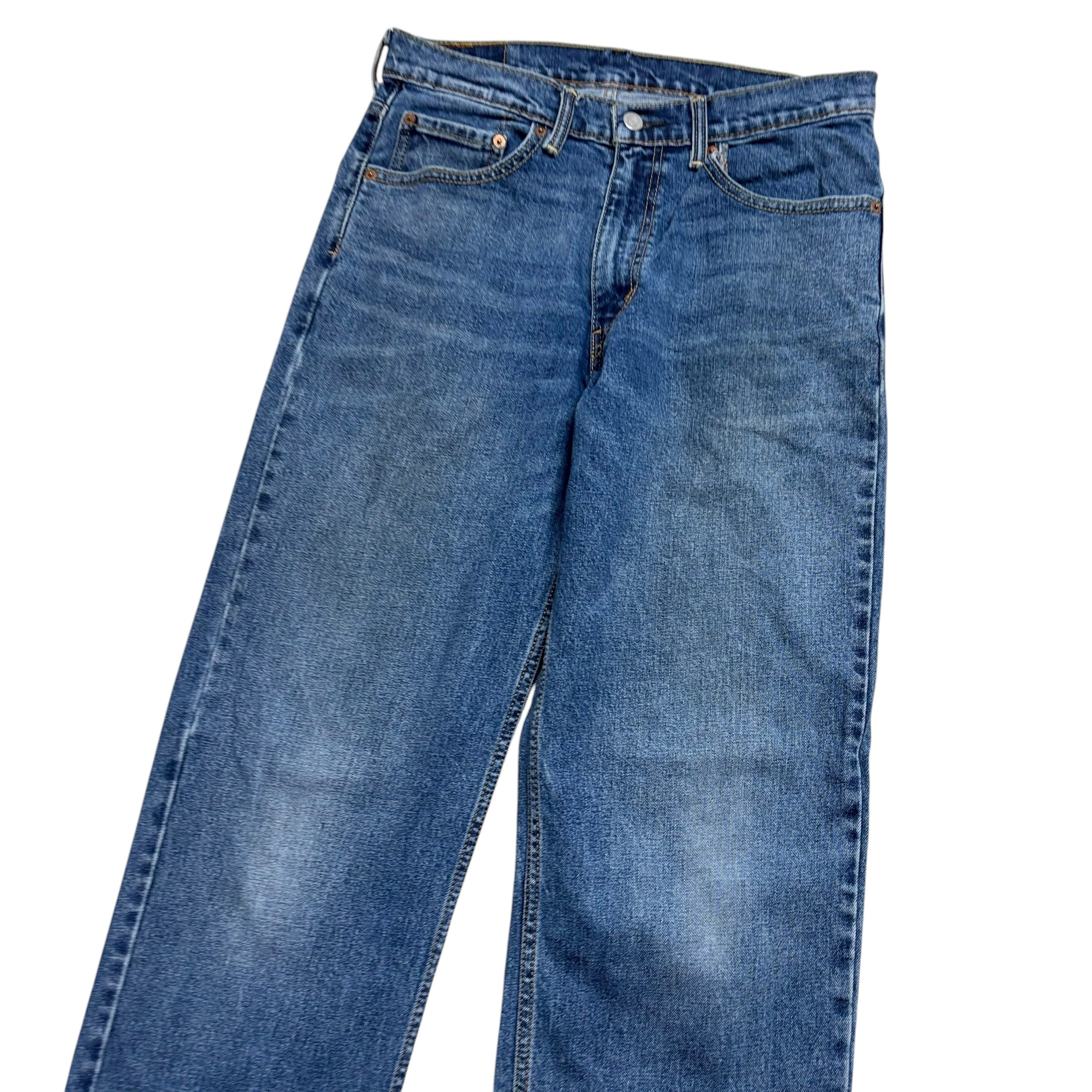 Levis 550 Jeans W30 L35 Mens Mid Blue Relaxed Straight Fit Stretch Denim